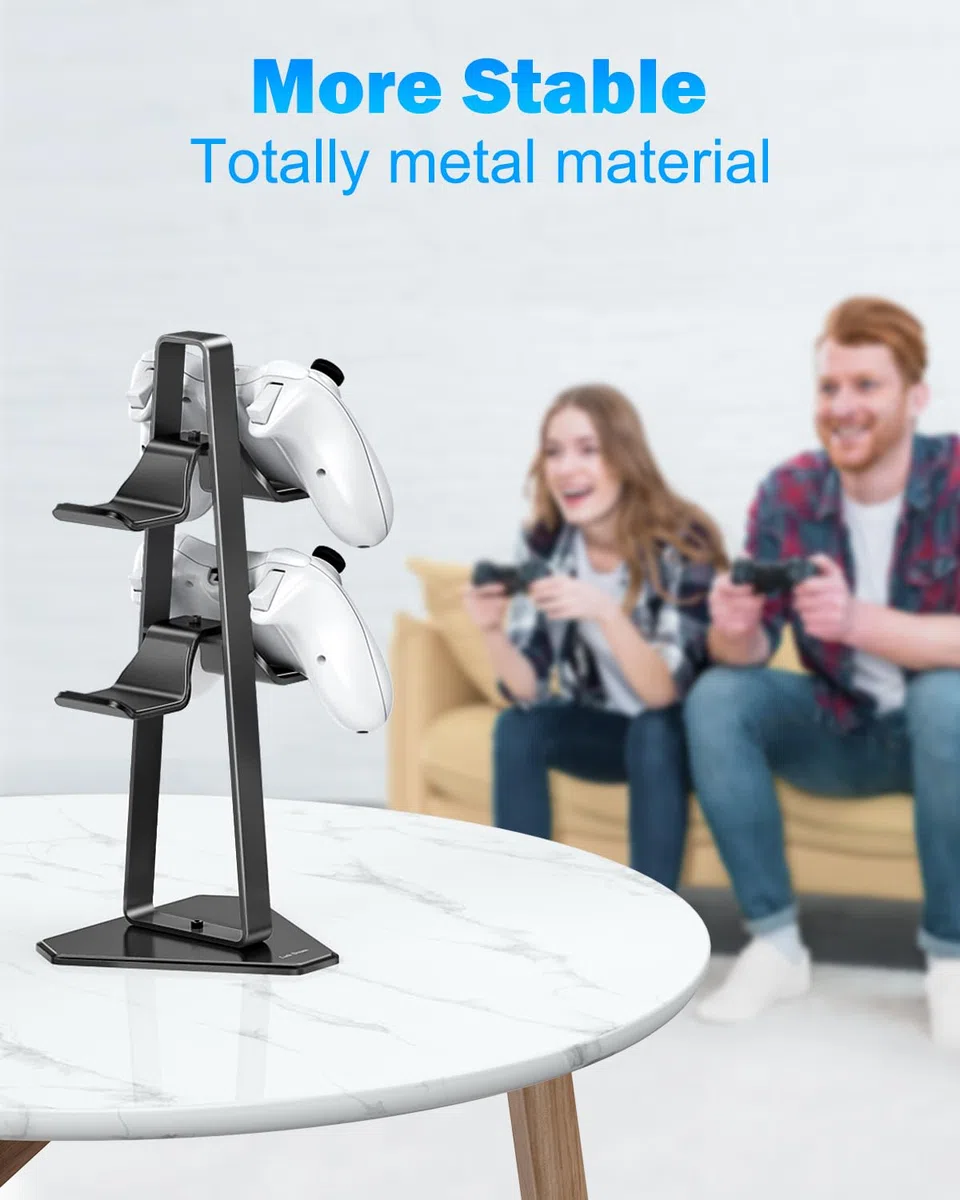 Link Dream Supporto Universale per PS5/PS4/Xbox/Nintendo Switch, Porta Controller e Cuffie Gaming da Scrivania per 4 Dispositivi, Organizer (Nero)