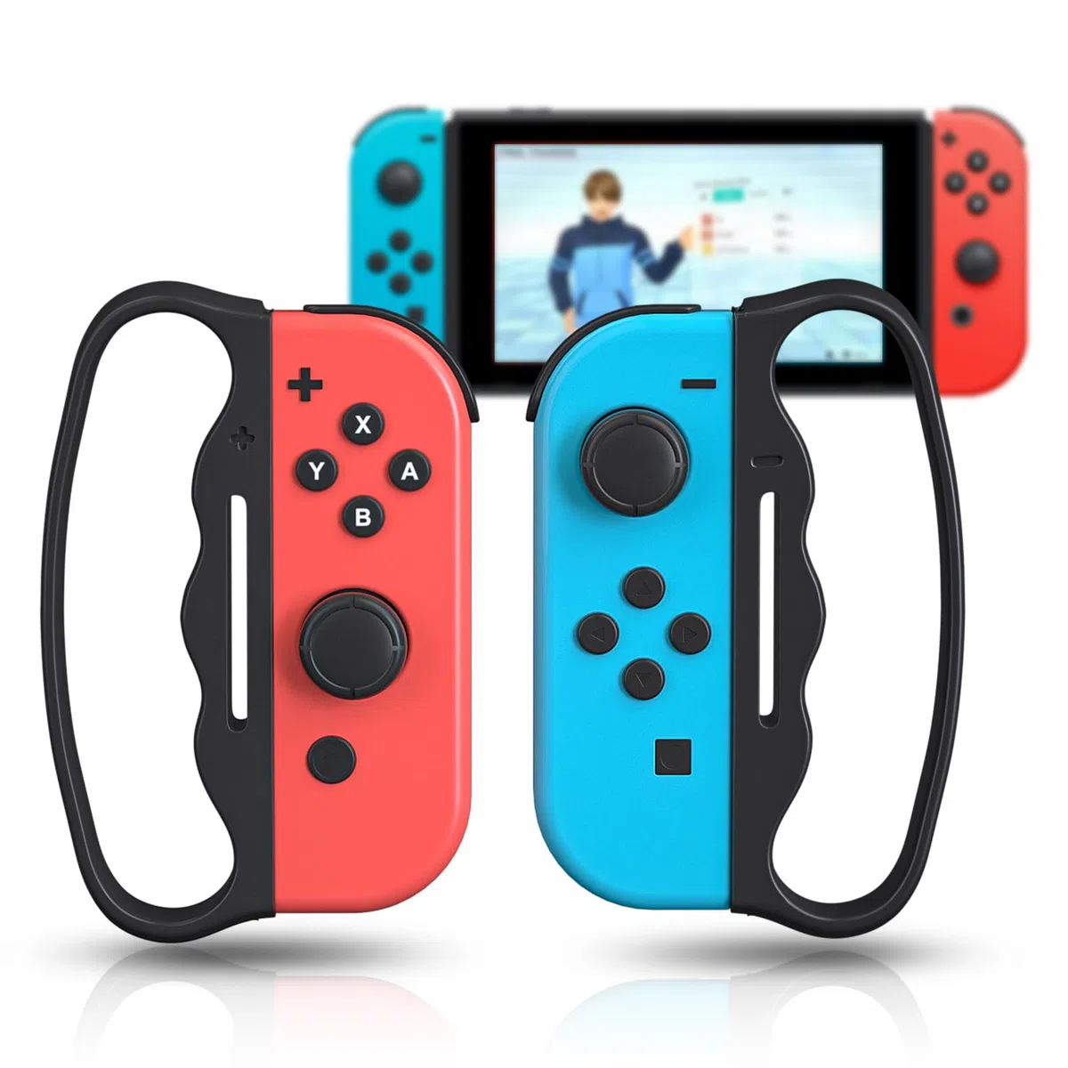 ECHZOVE Impugnatura per Switch Fitness Boxe, Maniglia per Nintendo Switch Boxing - 2 confezioni (nero)