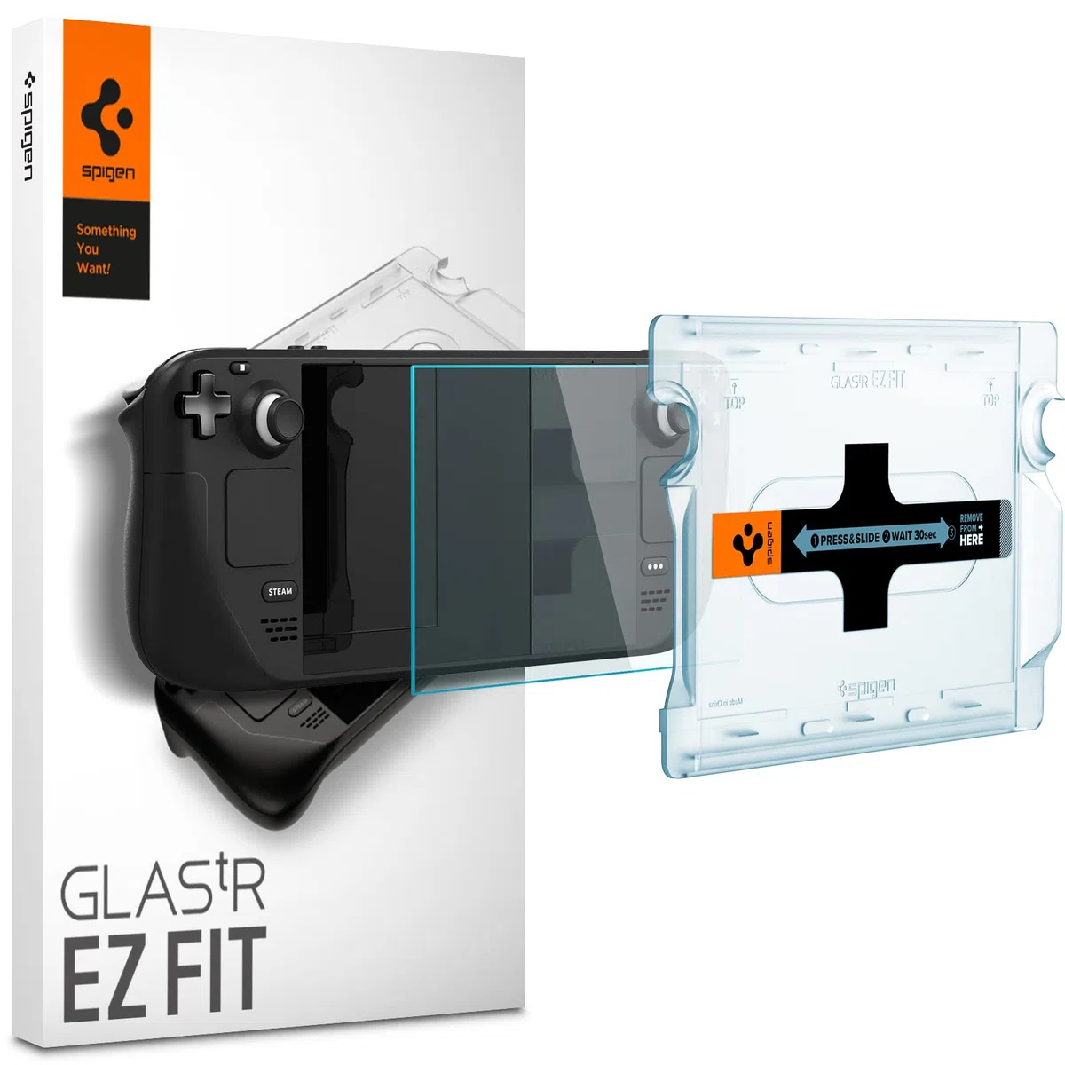 Spigen Glas.tR EZ Fit Vetro Temperato compatibile con Steam Deck OLED (2023), Steam Deck LCD (2022), Installazione Facile, Cristallino, Anti-graffio, Durezza 9H Pellicola prottetiva