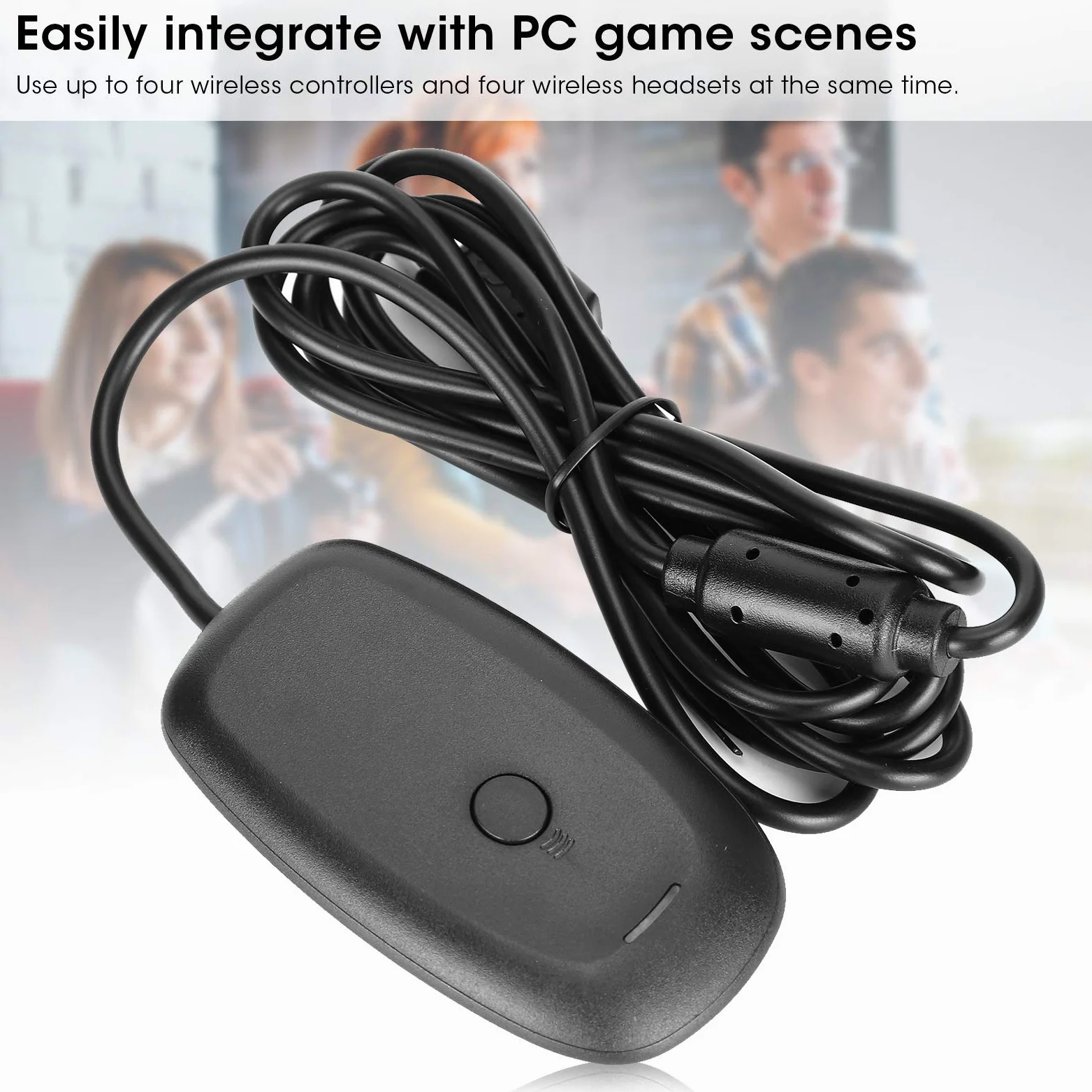 XBOX 360 Kit Ricevitore Wireless per Controller PC - Adattatore USB 2.0 per Giochi Xbox su Windows 7/8/10/XP, Fino a 4 Gamepad Collegati