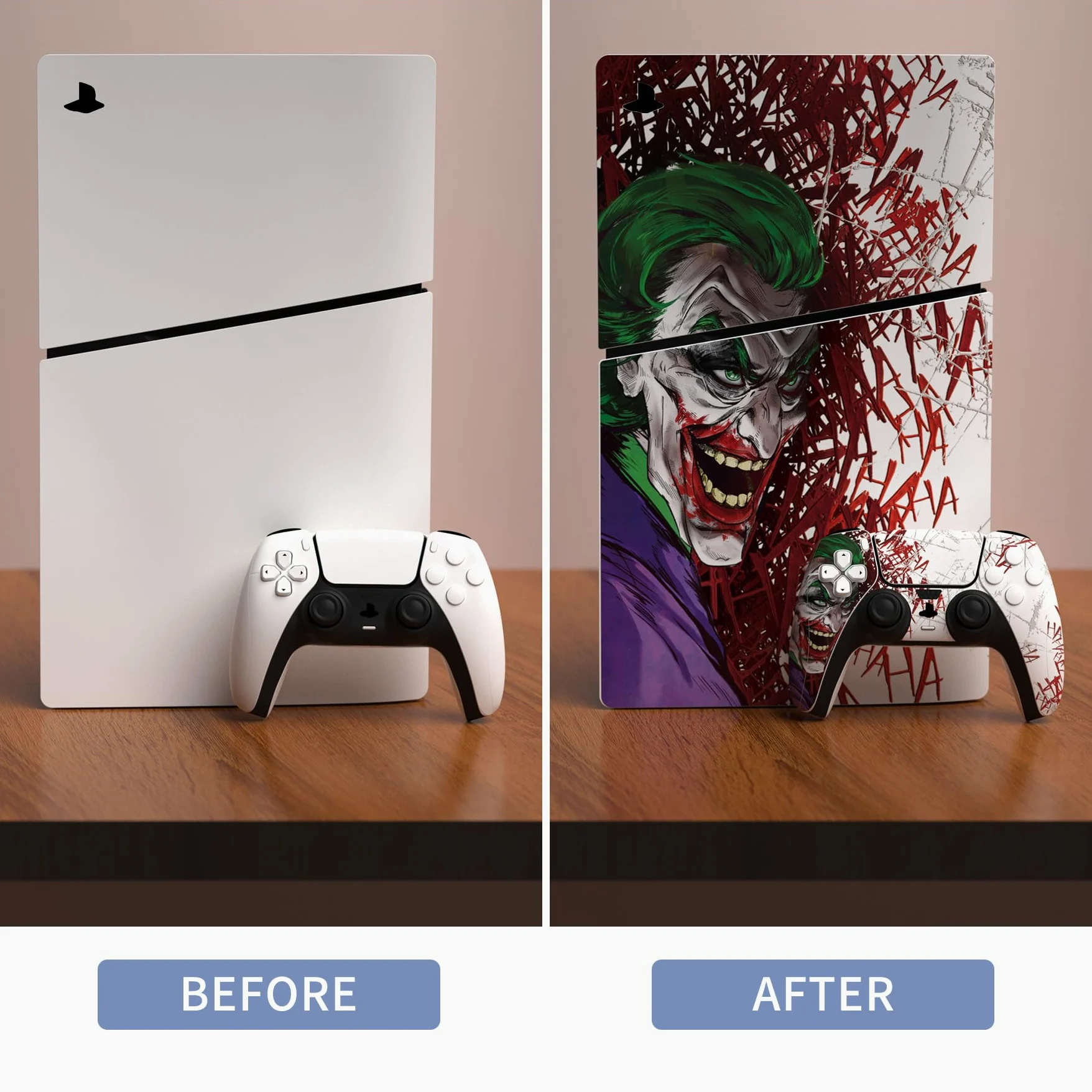 PlayVital Adesivo Skin per ps5 Slim Console Digitale Edizione,Sticker Decal Cover Vinile per Controller Telecomando Cuffie Base di Ricarica-Hahaha