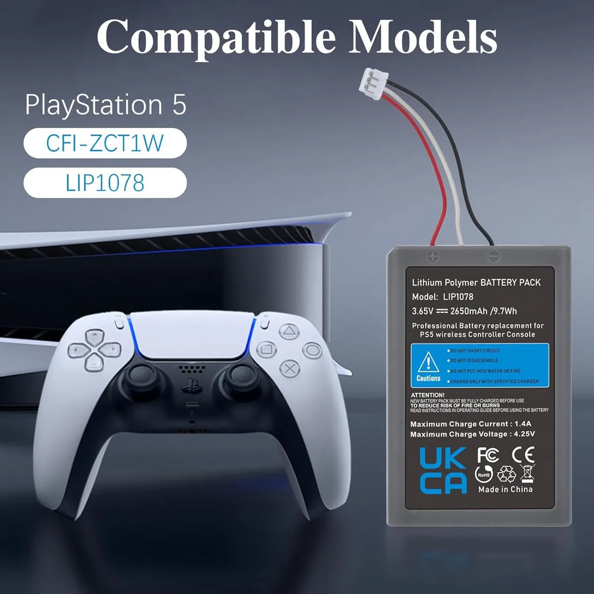 ELLENNE 2X BATTERIA PER CONTROLLER PS5 DUALSENSE GAMEPAD JOYSTICK 2650mAh | BATTERIA PER CONTROLLER PS5 DUALSENSE - GAMEPAD JOYSTICK 2650mAh RICAMBIO NUOVA