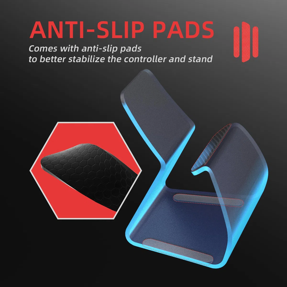 playvital Supporto Metallo per ps5/Edge Controller,Porta Joystick per ps4,Stand-AL Base Universale da Tavolo per Xbox Series/One X S,per Nintendo Switch Pro Joypad-Argento
