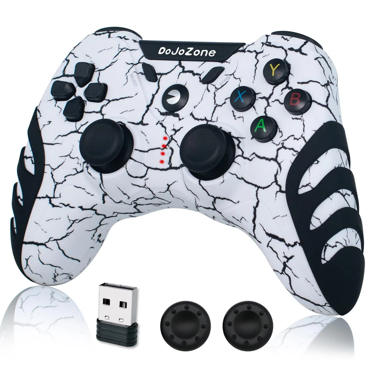 DoJoZone Controller PC Wireless, Joystick PC PS3 Controllers con Effetto Hall Joysticks/Vibrazione, 2,4G Wireless Gamepad per Windows 11/10/ 8/7, PS3, Steam, Laptop, Raspberry Pi, Android TV/TV Box