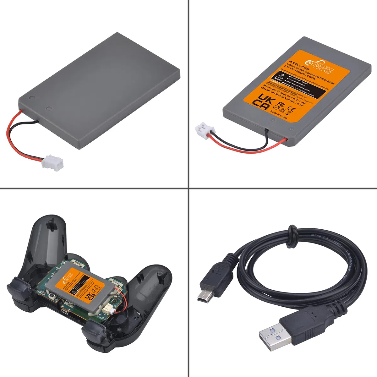 Pickle Power 2 x 1800mAh LIP1359 Batterie per Sony PS3 playstation 3 e Dualshock CECHZC2E CECHZC2U Wireless Controller