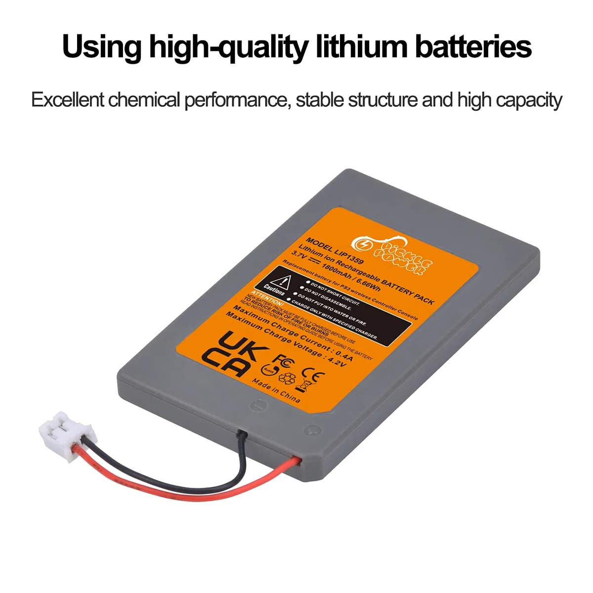 Pickle Power 2 x 1800mAh LIP1359 Batterie per Sony PS3 playstation 3 e Dualshock CECHZC2E CECHZC2U Wireless Controller