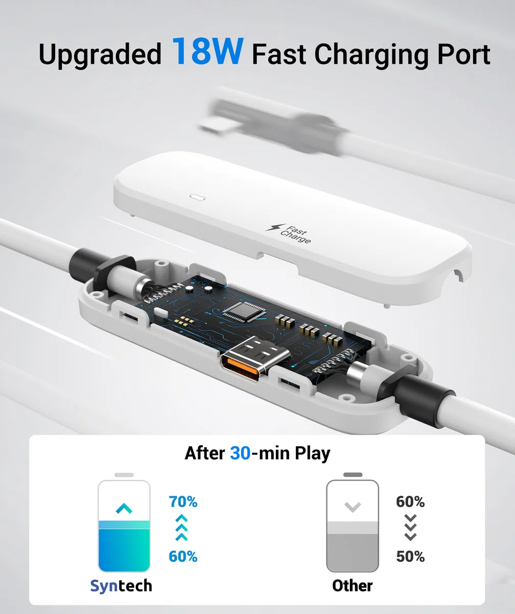 Syntech Cavo Link con funzione di ricarica, 6 m, compatibile con accessori Oculus/Meta Quest 3/3S, Quest2/Pro Link per PC/SteamVR con porta di ricarica estesa, cavo di ricarica USB 3.0 A a C VR