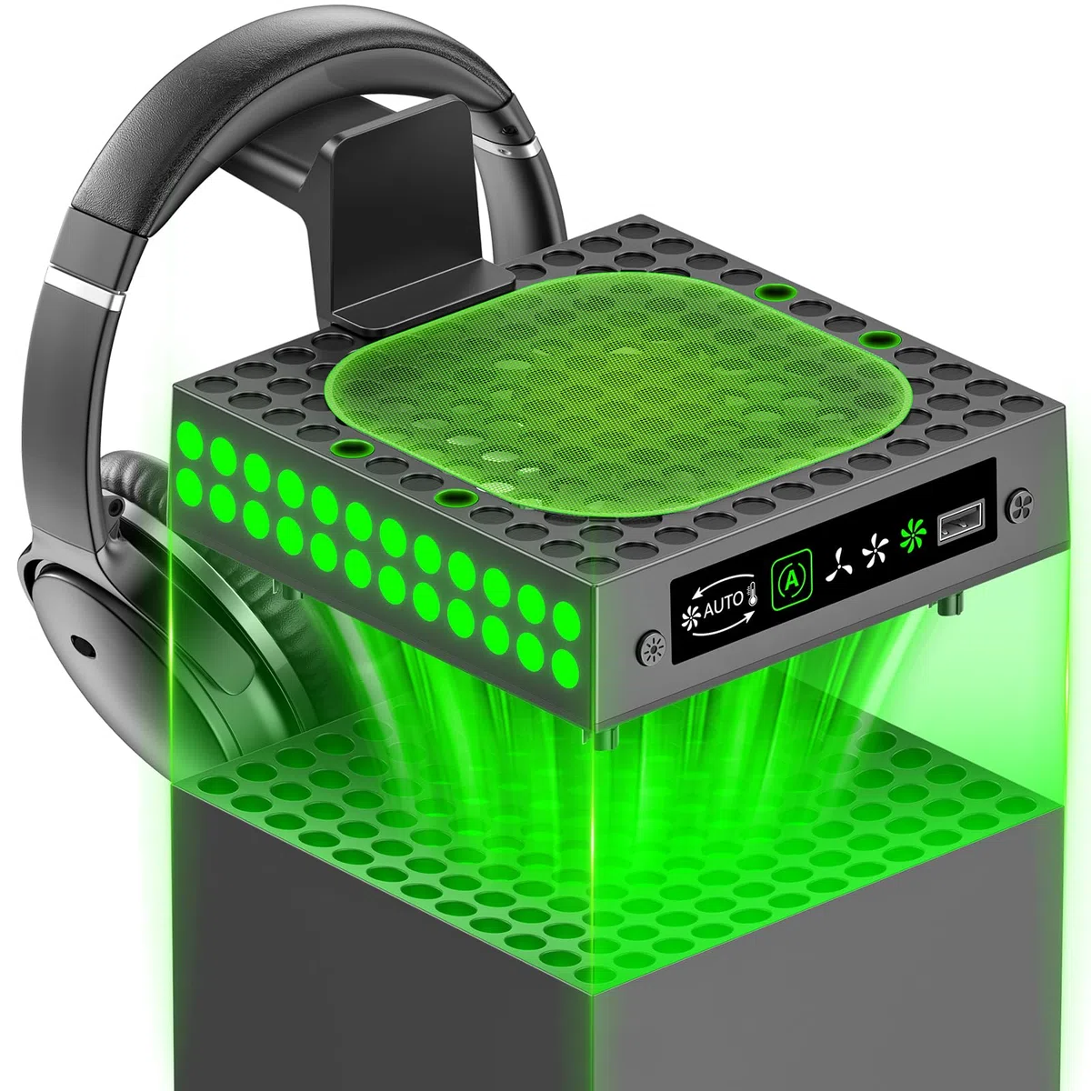 OIVO Ventola X-Box Series X di Raffreddamento Automatica, Raffreddamento X-Box Series X con 9 modalità Luce RGB, Ventola X-Box Accessori X-Box Series X con Gancio per Cuffie