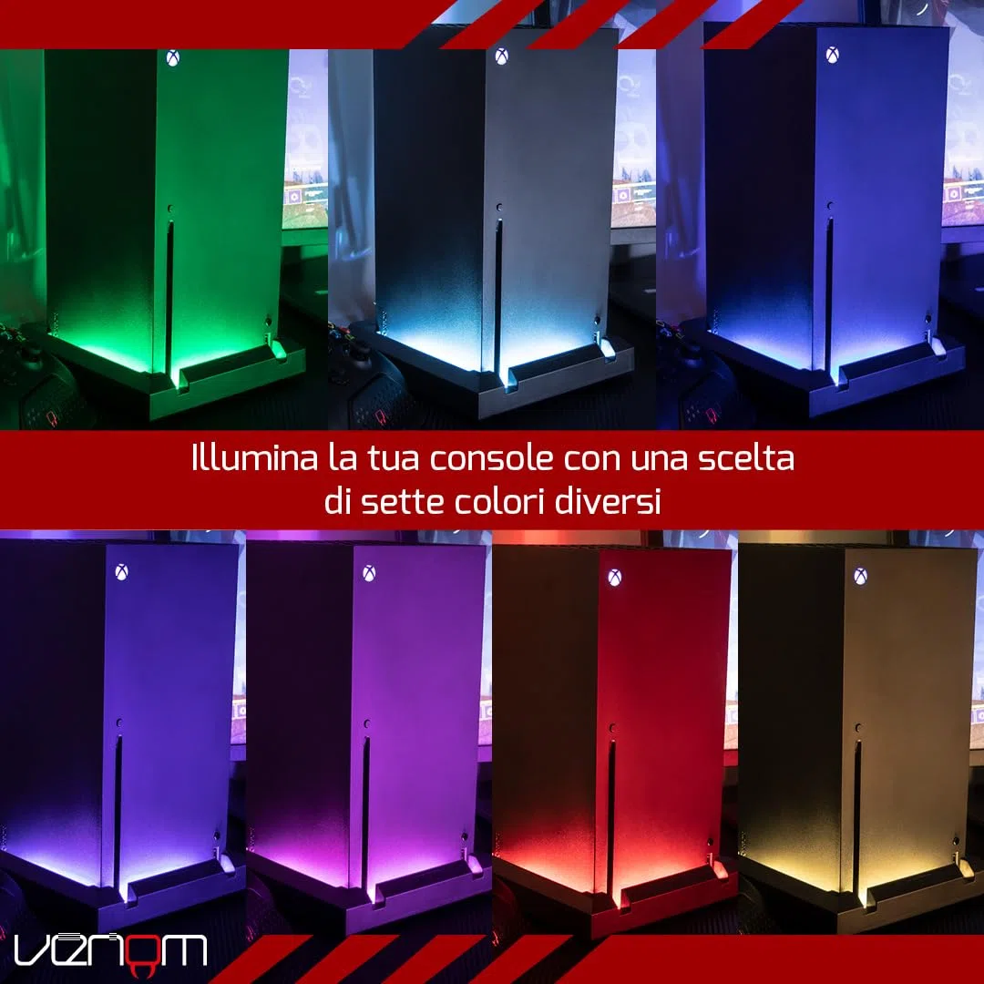 Venom Supporto console illuminato a LED multicolore (Xbox Series X) (Xbox Series X)