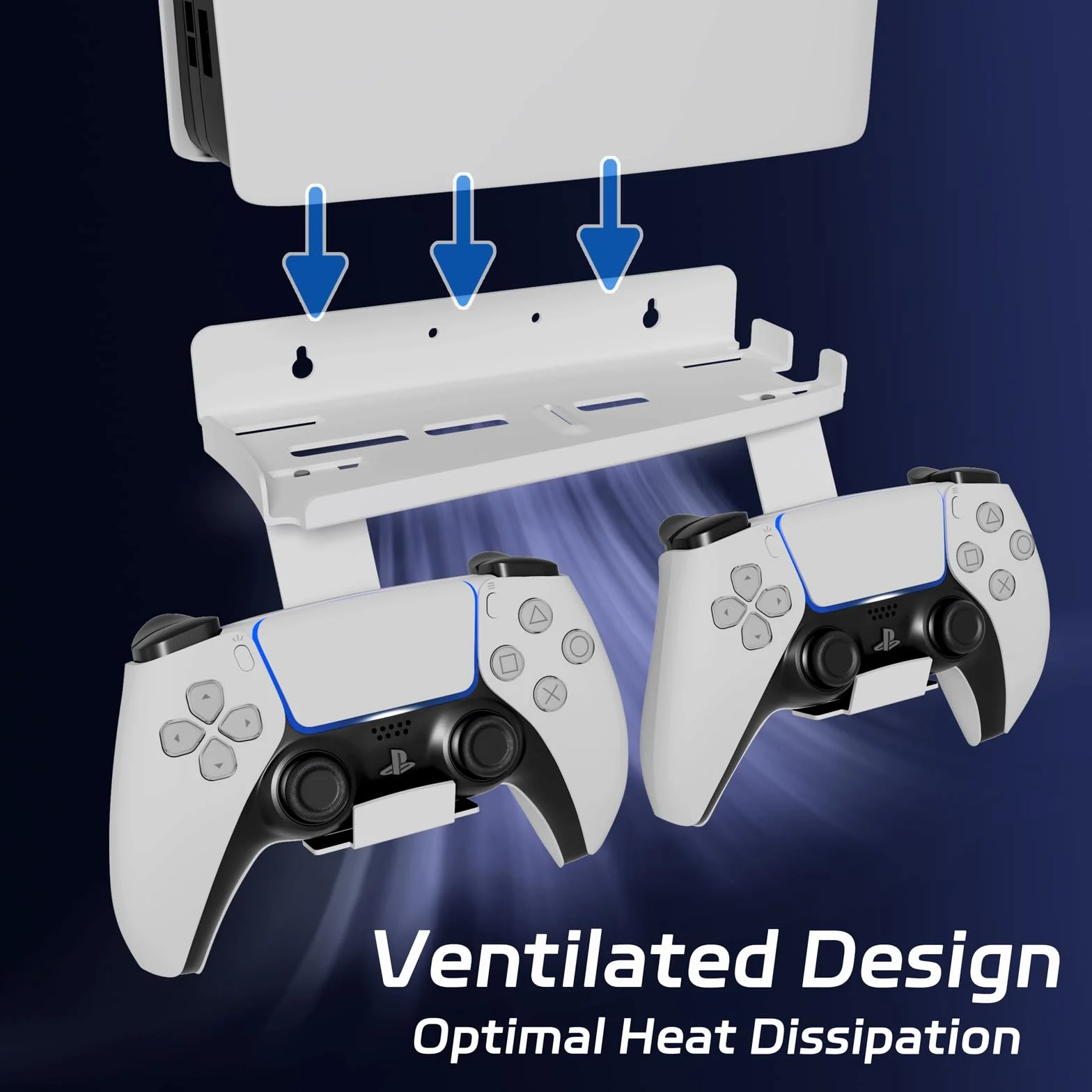 sciuU Supporto da Parete per PS5 Pro / PS5 Slim Console & Controller - Staffa da Muro in Acciaio da 2mm compatibile con PlayStation 5 Pro/Slim Disco/Digitale Edizione + 2 Porta Controller PS5 /Edge