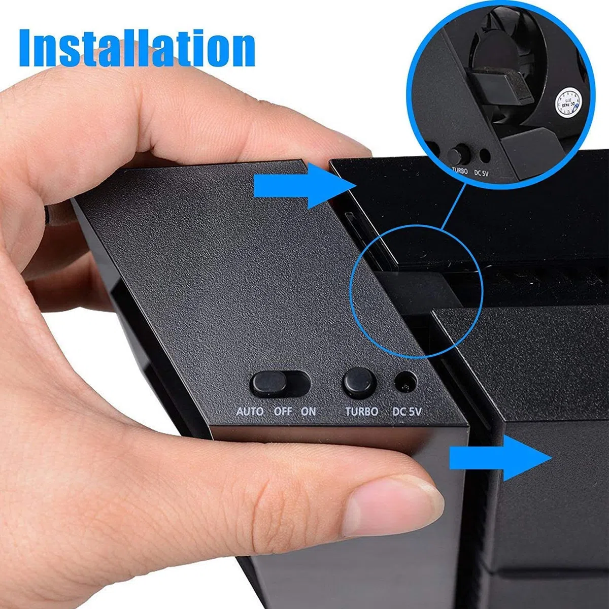 Linkhood Ventola di raffreddamento per PS4, raffreddamento esterno USB 5 ventole Turbo controllo della temperatura Ventole di raffreddamento per console di gioco Sony PlayStation 4 (solo per PS4)