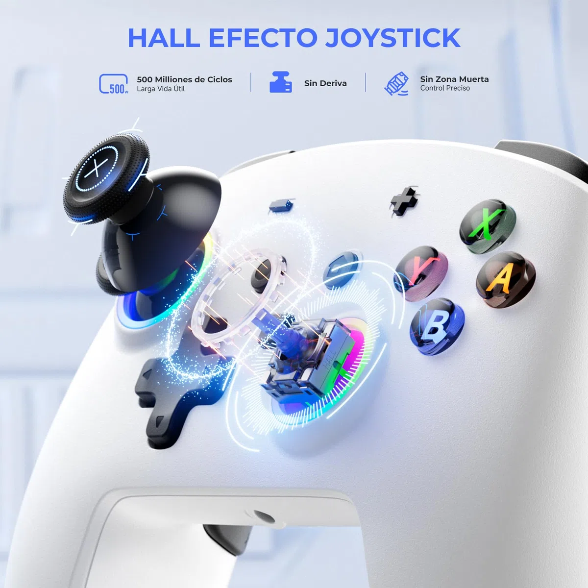 ECHTPower 2026 Controller per Switch 2, Hall Joysticks, Risveglio della NS2 / NS1, Funzione Turbo, Pulsanti Posteriori, Luce RGB, Vibrazione e Giroscopio, Pro Controller per Switch 2/1/PC/iOS/Android