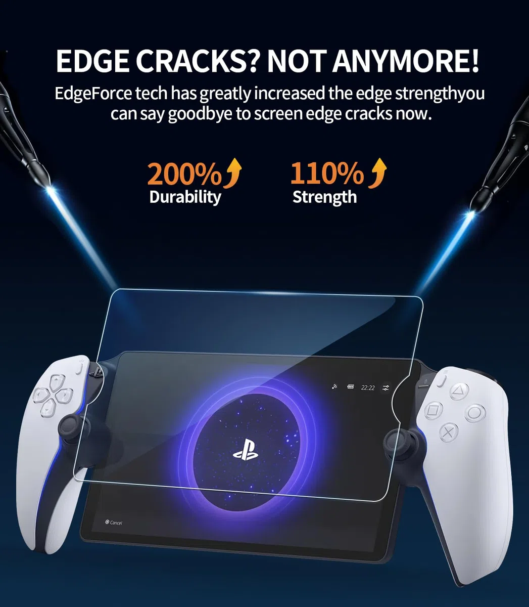 KOOWOD Pellicola protettiva compatibile con PlayStation Portal Remote Player, confezione da 2 pellicole in vetro temperato con durezza 9H, antigraffio, pellicola per schermo PS5, senza bolle,
