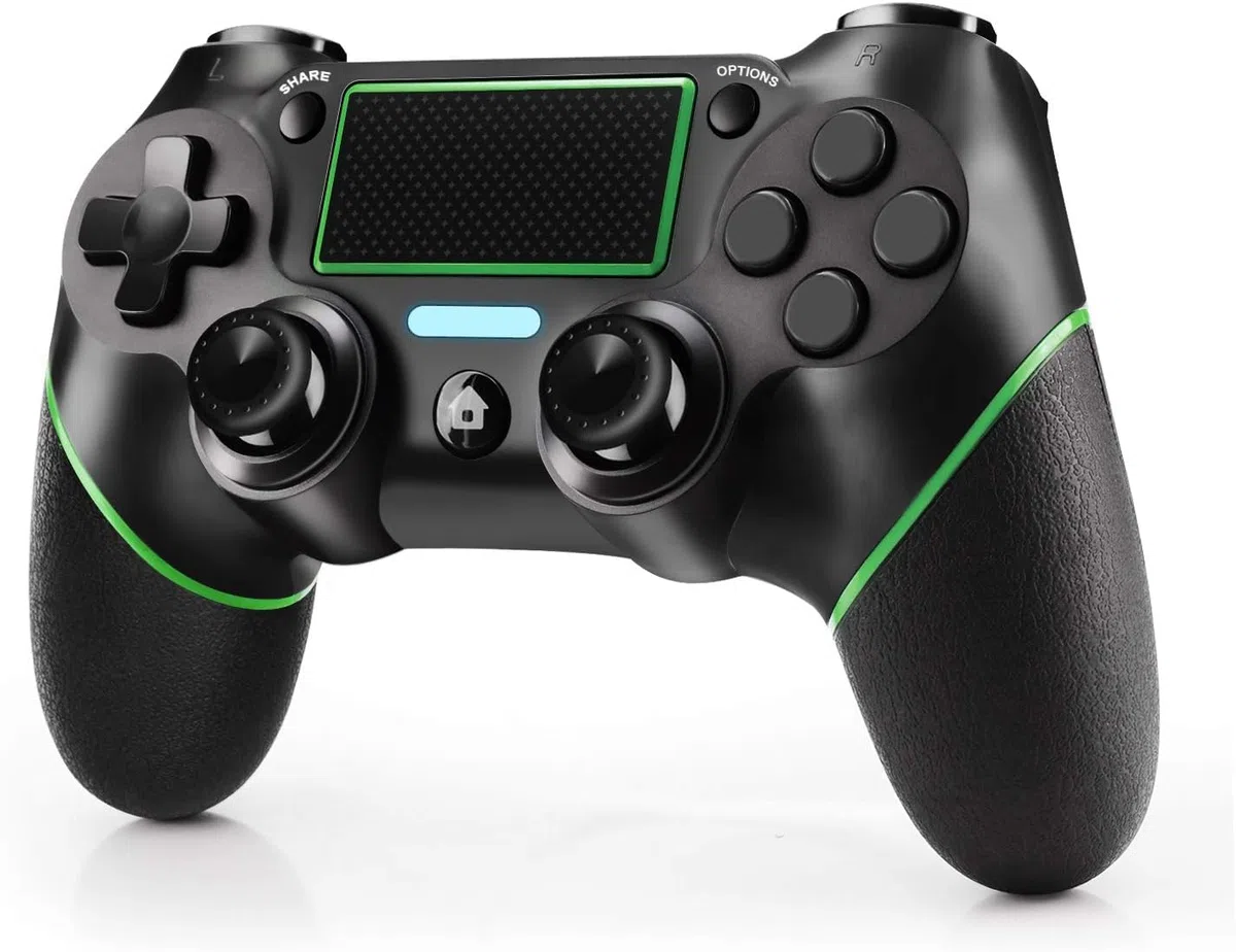 Controller Wireless per PS4, Joystick PS4 Compatibile con PS4/Pro/Slim/PC, Gamepad con Doppia Vibrazione, Sensore Giroscopio a 6 Assi, Turbo, Touch Panel, Jack per Cuffie da 3,5mm