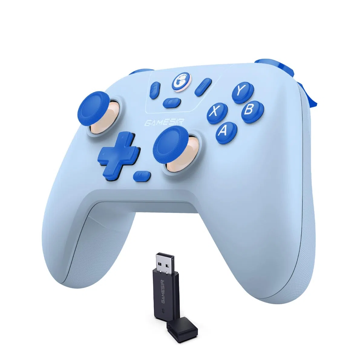 GameSir Nova Lite Wireless Controller – 2.4G & Bluetooth Gamepad for Windows PC, iPhone, Android, Switch & Steam Deck – Hall Effect Triggers, Turbo Function, Rumble Vibration (Sky Blue)