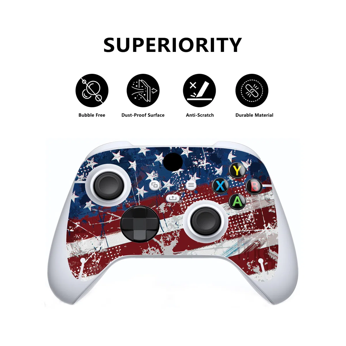 PlayVital Adesivo Skin per Xbox Series S Console&Controller Sticker Decal Cover Vinile per Xbox Series S-Bandiera US