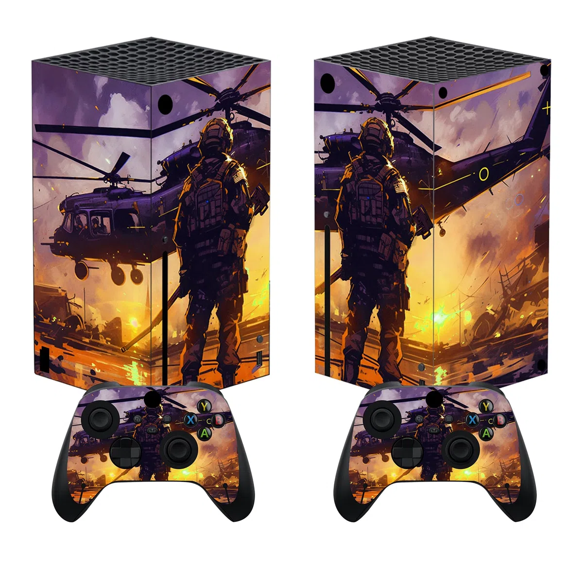 PlayVital Adesivo Skin per Xbox Series X Console&Controller,Sticker Decal Cover Vinile per Xbox Series X-Rompere l'Alba