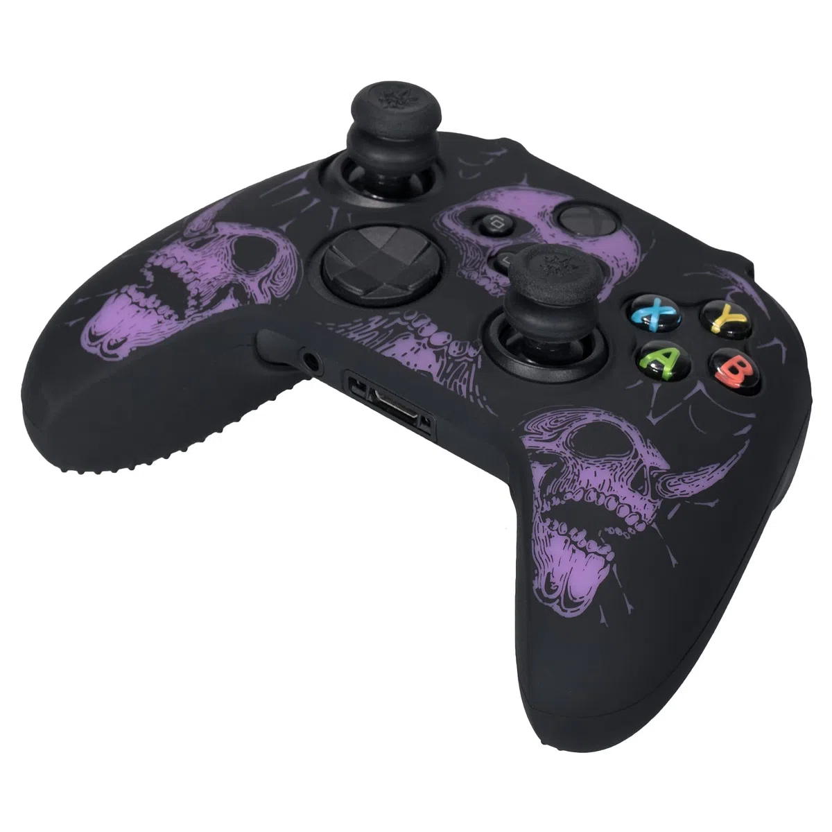 YoRHa Intaglio Laser Silicone Pelle Cassa Skin per Controller Xbox Series X/S x 1 (Viola) con Thumb Grips x 8
