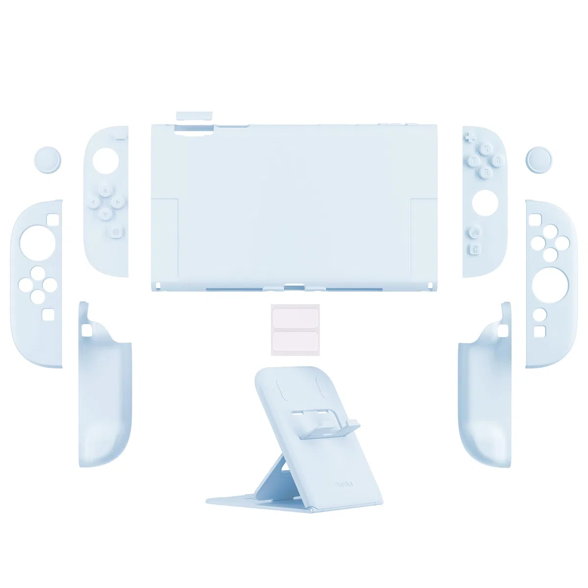 PlayVital per Switch 2 Cover Rigida Dockable, Custodia Protettiva Supporto Pieghevole Accessori per Nintendo Switch 2 Console, Copri Tasti & Gommini per Joycon 2, Celeste