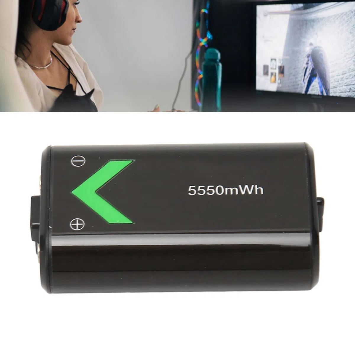 Batteria ricaricabile per One, batteria controller 5550 mAh, batteria ricaricabile con cavo di ricarica USB-C da 10 piedi per la serie