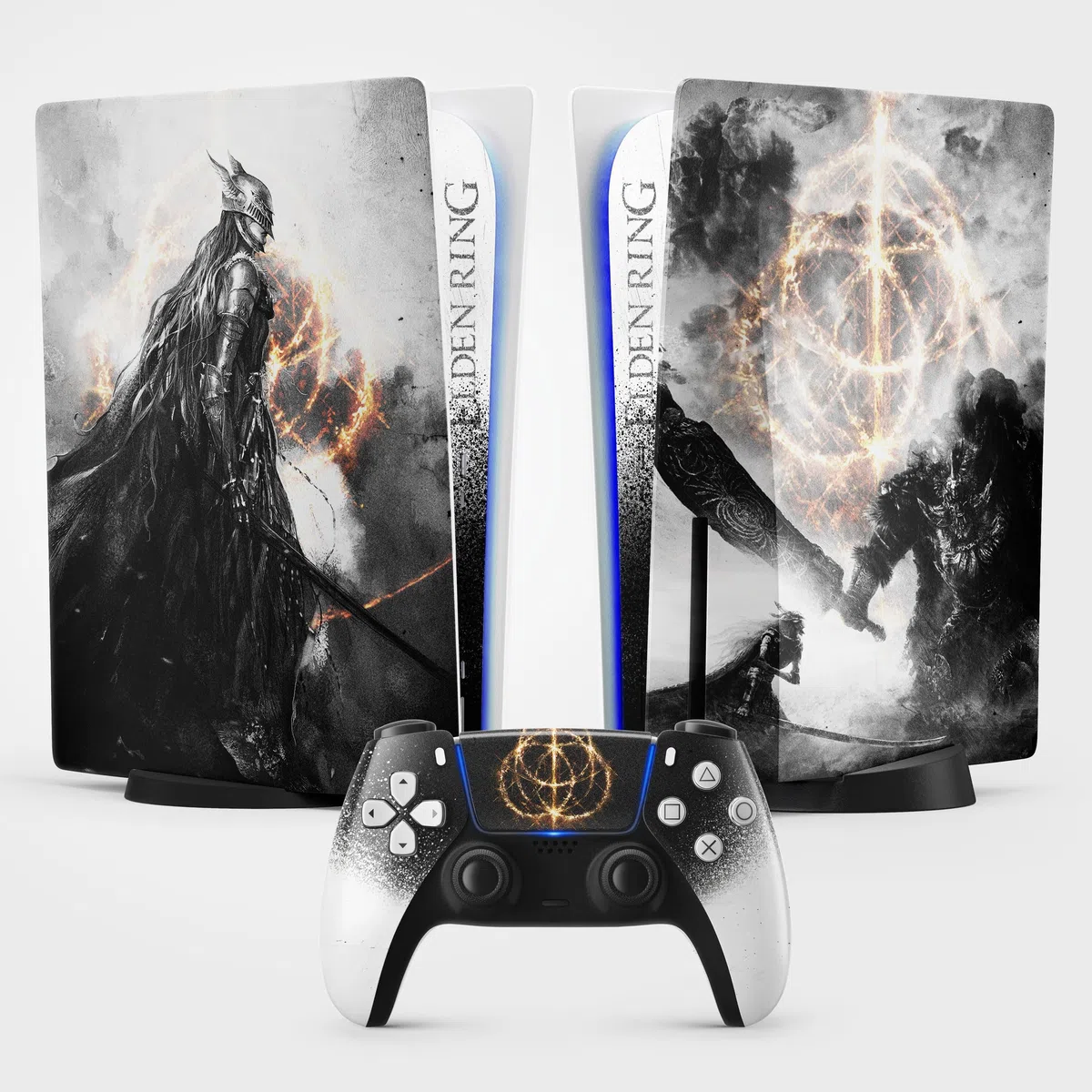 Adesivo PS5 Elden Circle, adesivo per PS 5, console e controller, edizione disco standard, skin MALENIA (1 controller)