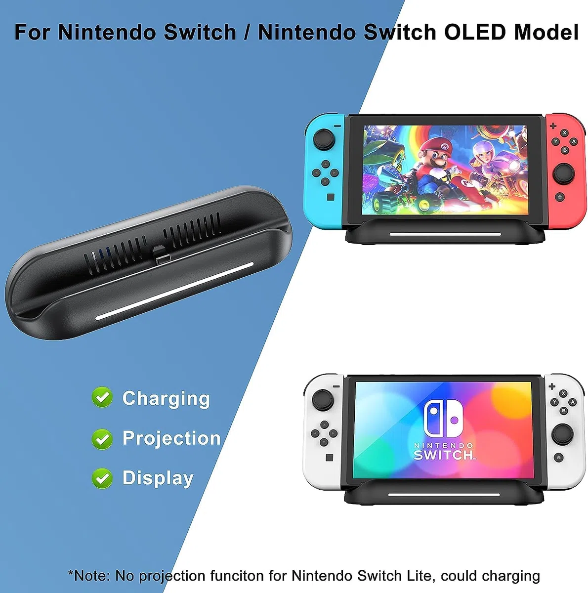Docking station per Switch TV per Nintendo Switch/Switch OLED, adattatore TV da viaggio HDMI 4K/1080p Supporto di ricarica portatile, con porte USB 3.0/USB 2.0