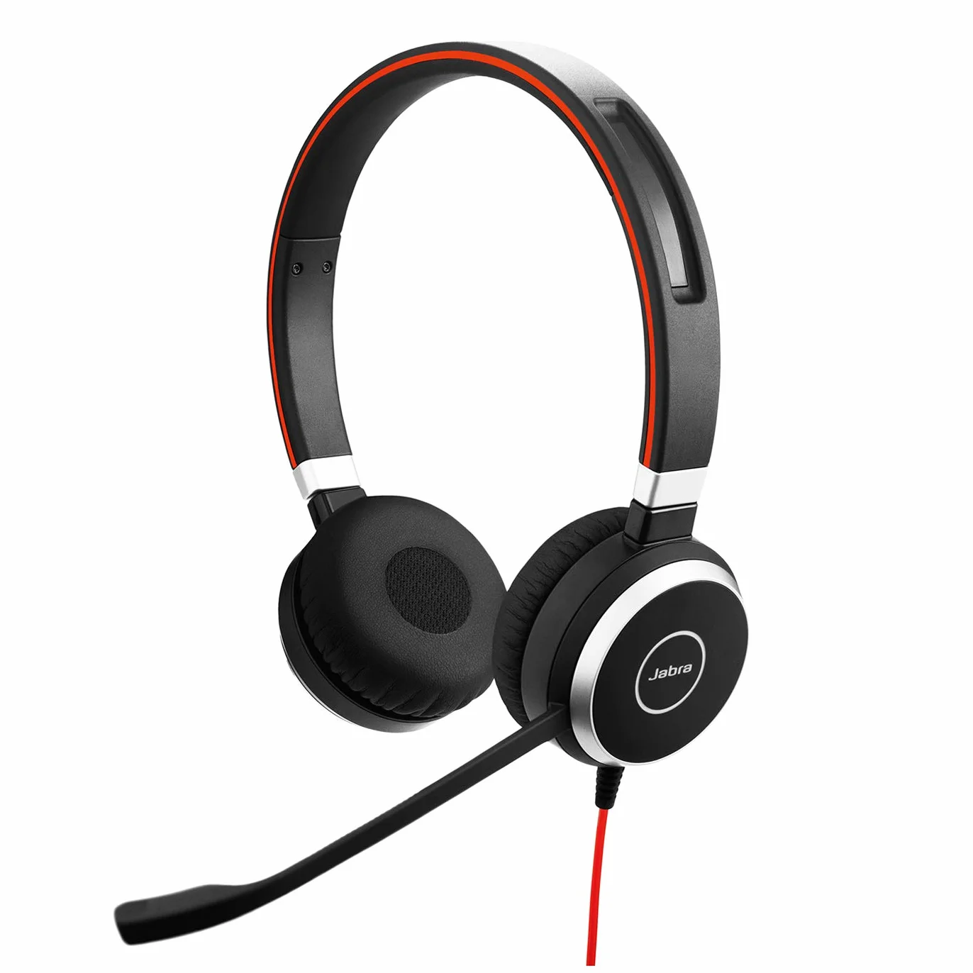 Jabra Evolve 40 MS Cuffie Stereo Cuffie certificate per Microsoft, softphone VoIP e con funzione passiva Noise Cancelling Cavo USB-A con controller Nero