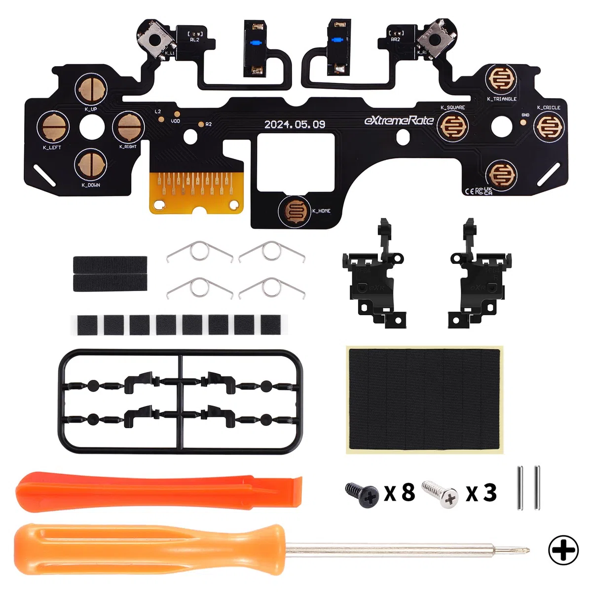 eXtremeRate Clicky Hair Trigger Kit V2 per ps5 Controller BDM 040 050 060, Microinterruttore L2R2 Trigger Stop Ergonomico Tasti L1R1 Tattili Mouse Click Kit per ps5 Joystick-Versione Leggera