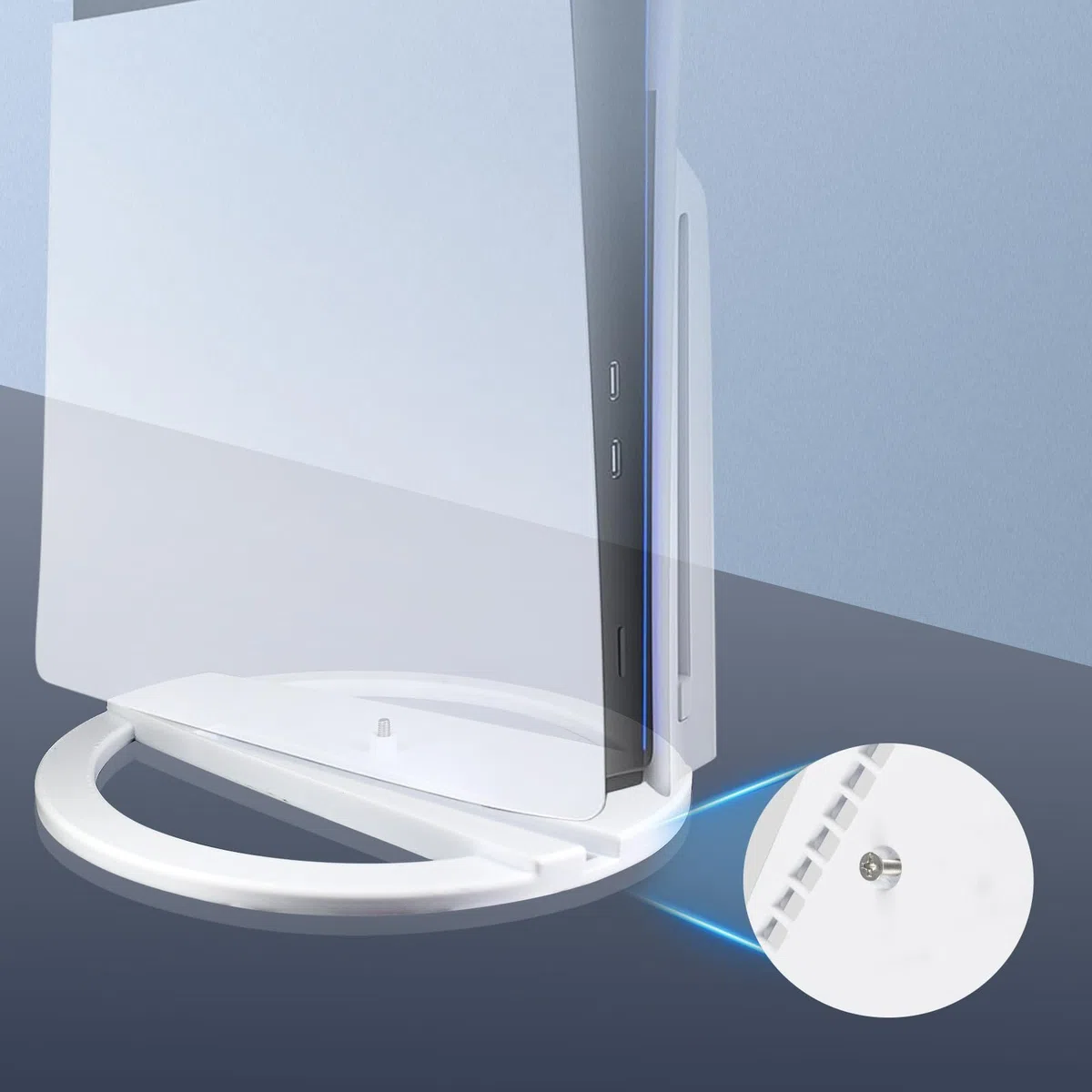 Supporto verticale per PS5 Slim, per disco e digitale, con vite, supporto base, bianco per PS5 Slim