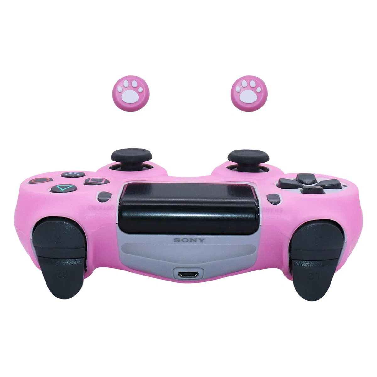 Pink PS4 Controller Skins RALAN, cover per controller in silicone compatibile con PS4 Slim/PS4 Pro (6 impugnature per pollice rosa Pro, impugnatura per cranio x 2) (rosa)