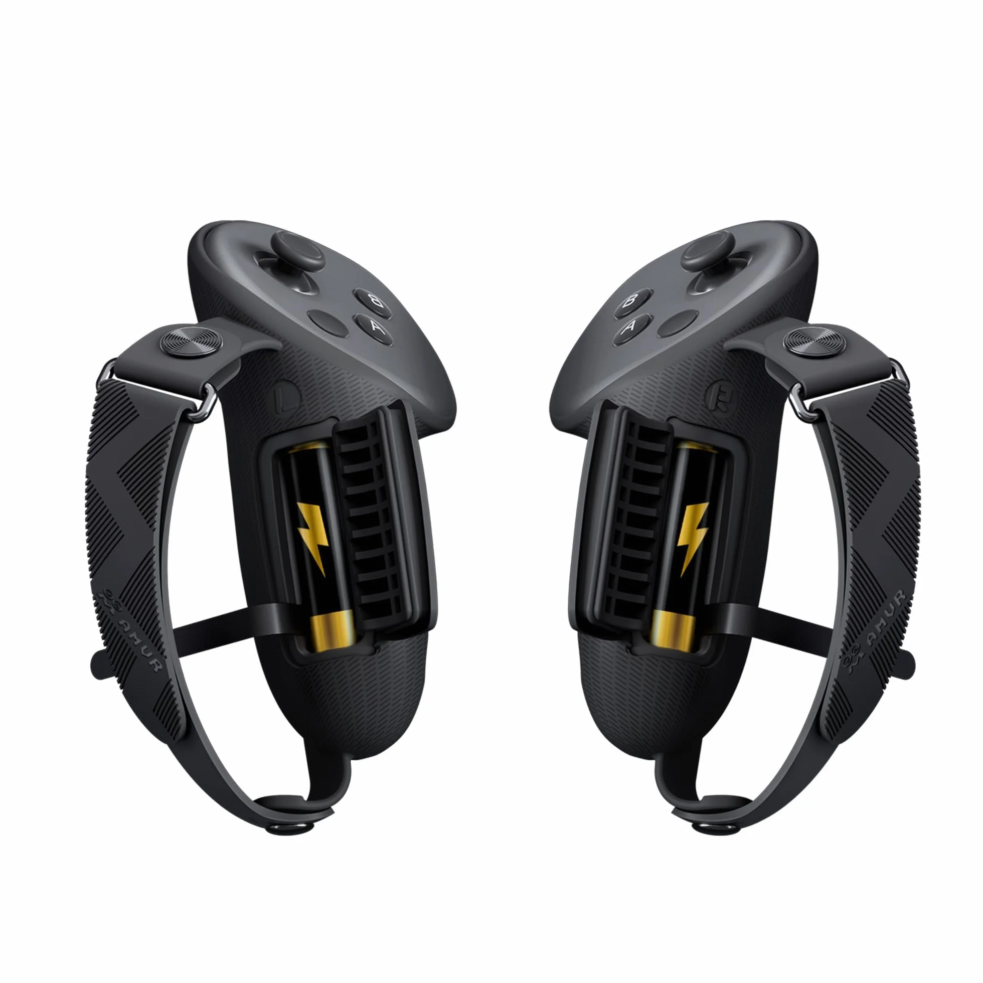 AMVR Controller Strap Grips Cover Compatibile con Meta/Oculus Quest 3S/Quest 3 accessori, Batteria Apertura Cover, Silicone Protezione con Cinturini Nocche (non per il dock di ricarica)