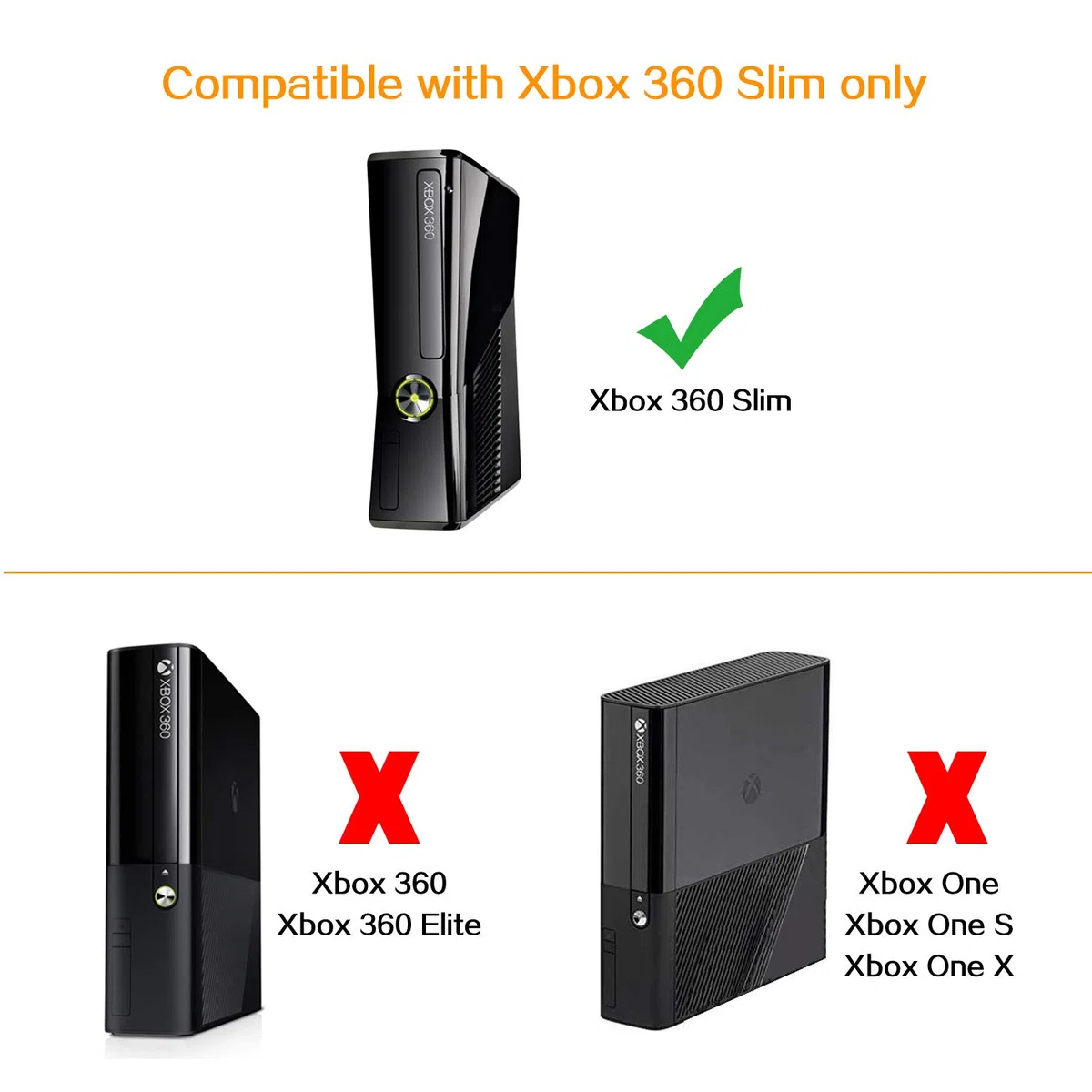 Labtec - Alimentatore Labtec con cavo di alimentazione per console Microsoft Xbox 360 Slim, 100-220 V