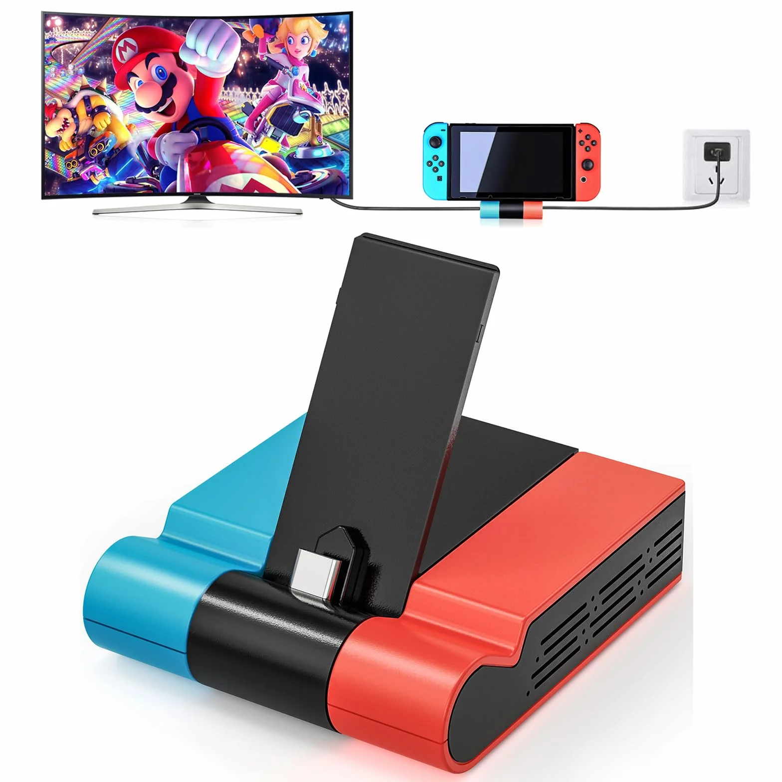 Switch TV Dock - Tendak pieghevole docking station per Nintendo Switch/Switch OLED, portatile tipo C Switch Station con adattatore HDMI e USB 3.0 Port