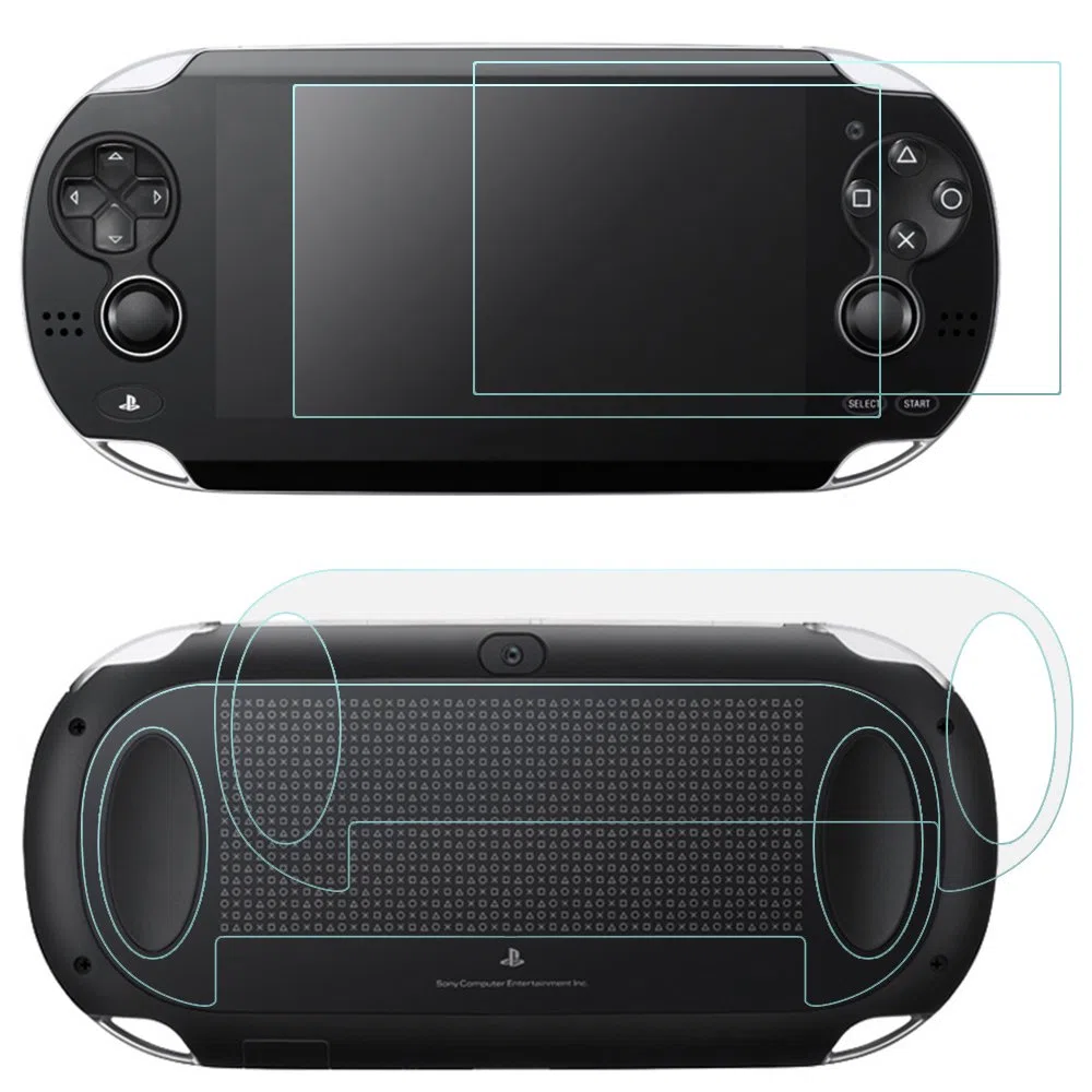 AFUNTA Pellicole di Protezione per Schermo per Sony Playstation Vita 1000, 2 Pack (4 Pezzi) Pellicola in Vetro Temperato per Schermo e Pellicole in Pet per Posteriori, PS Vita PSV 1000 Accessorio