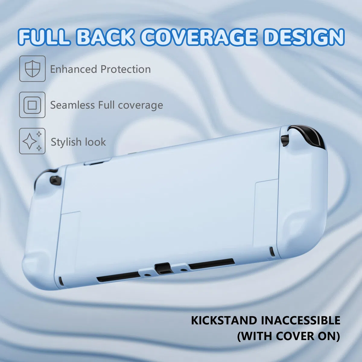 PlayVital per Switch 2 Cover Rigida Dockable, Custodia Protettiva Supporto Pieghevole Accessori per Nintendo Switch 2 Console, Copri Tasti & Gommini per Joycon 2, Celeste