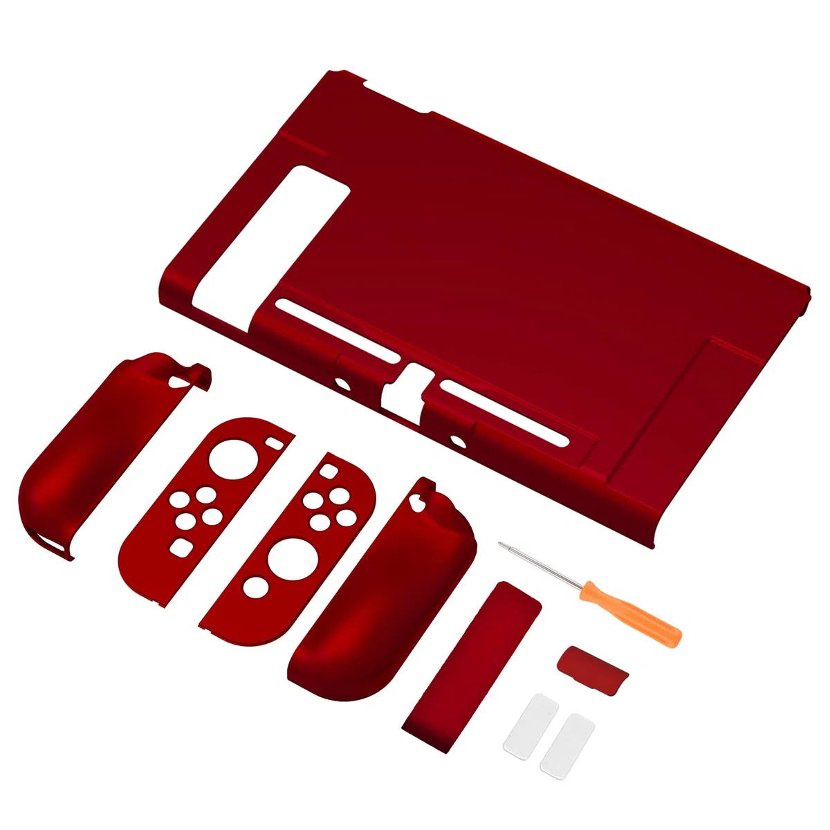 PlayVital Cover Protettiva per Nintendo Switch, Custodia Protettiva Copertura Rigida Grip Ergonomica per Joycon Controller-Rosso Scarlatto