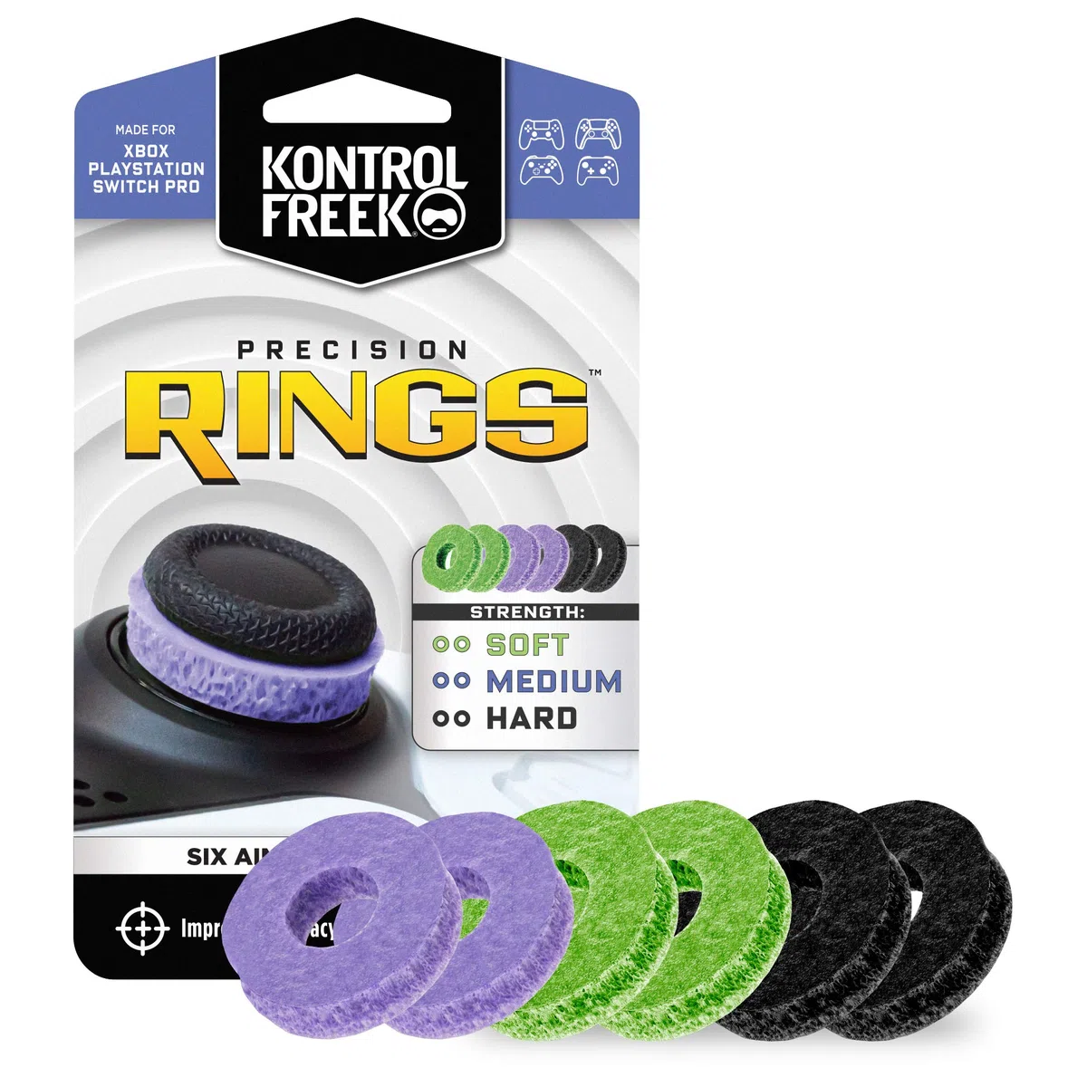 KontrolFreek Precision Rings | Aim Assist Motion Control per PlayStation 4 (PS4), Xbox One, Switch Pro & Scuf Controller | Densità mista