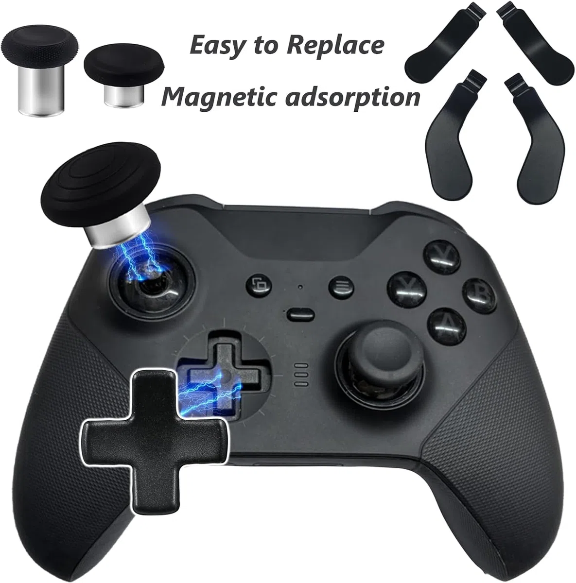 9 in 1 Leve Joystick per Elite Series 2 Core, D-Pad e Paddle di Ricambio per Xbox Elite 2 Core, Accessori e Parti per Xbox One Elite 2 (Nero)