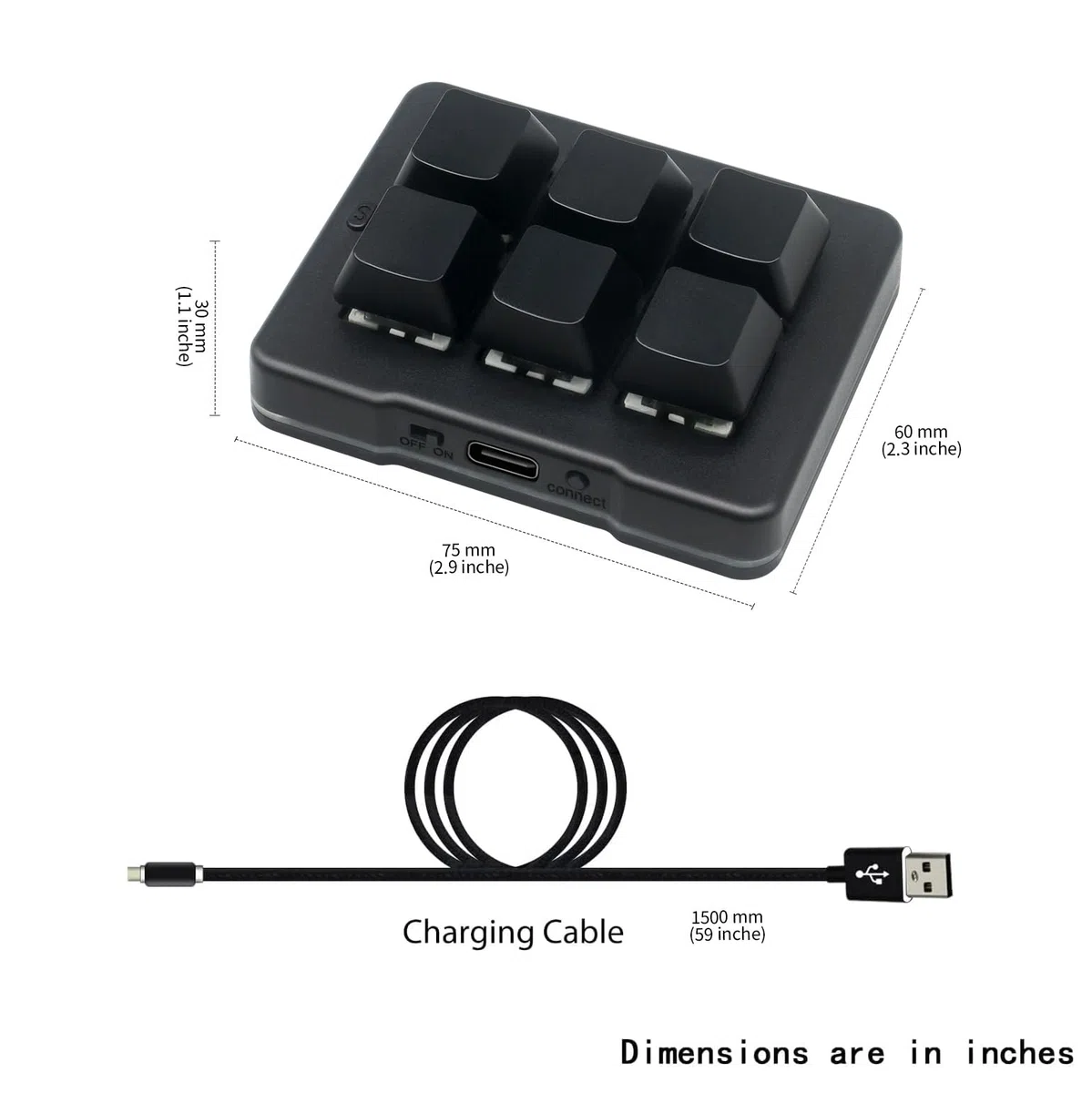 6 Tasti Mini Keypad Wireless USB Meccanico Gaming Macro Tastiera Personalizzata Programmabile OSU Tastiera con LED RGB per PC Gaming OSU Ufficio Lavoro HID