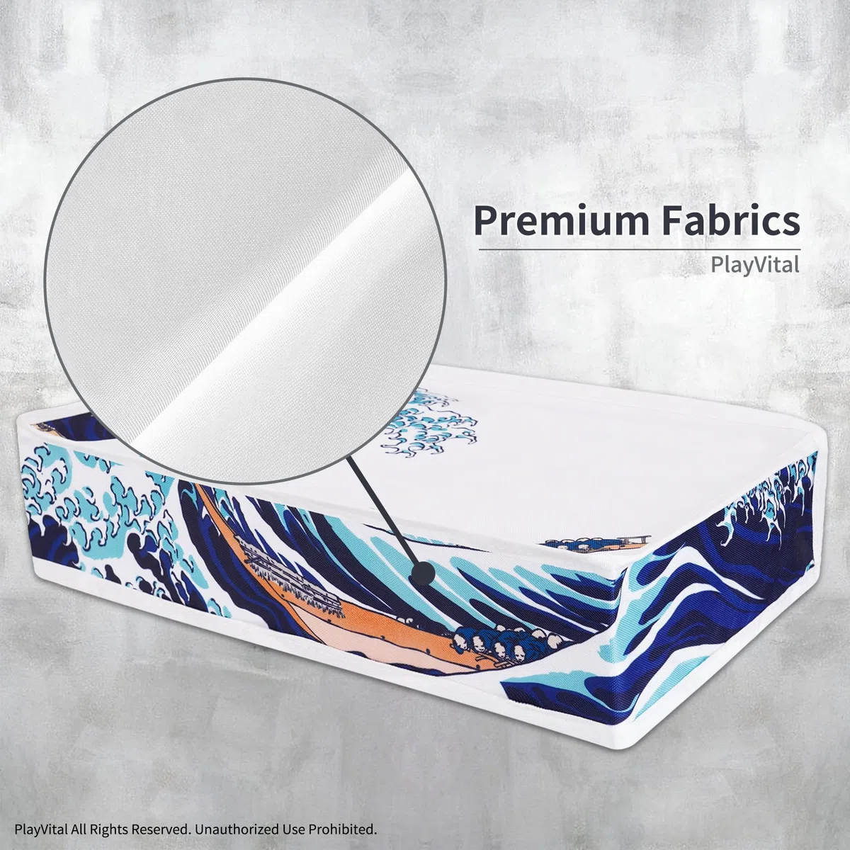 PlayVital Cover Antipolvere per ps5 Slim Digital Edition, Copertura Orizzontale Protettiva Impermeabile in Nylon per Console, Grande Onda