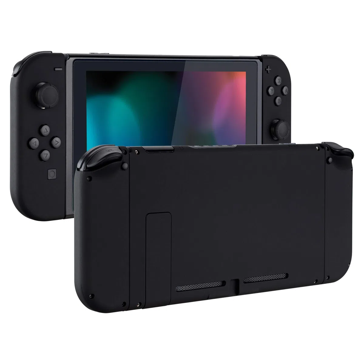 eXtremeRate Cover Pulsanti Kit per Nintendo Switch Joycon Console,Scocca Custodia Case Shell Grip Guscio Tasti Ricambio per Switch Console Controller-Nero