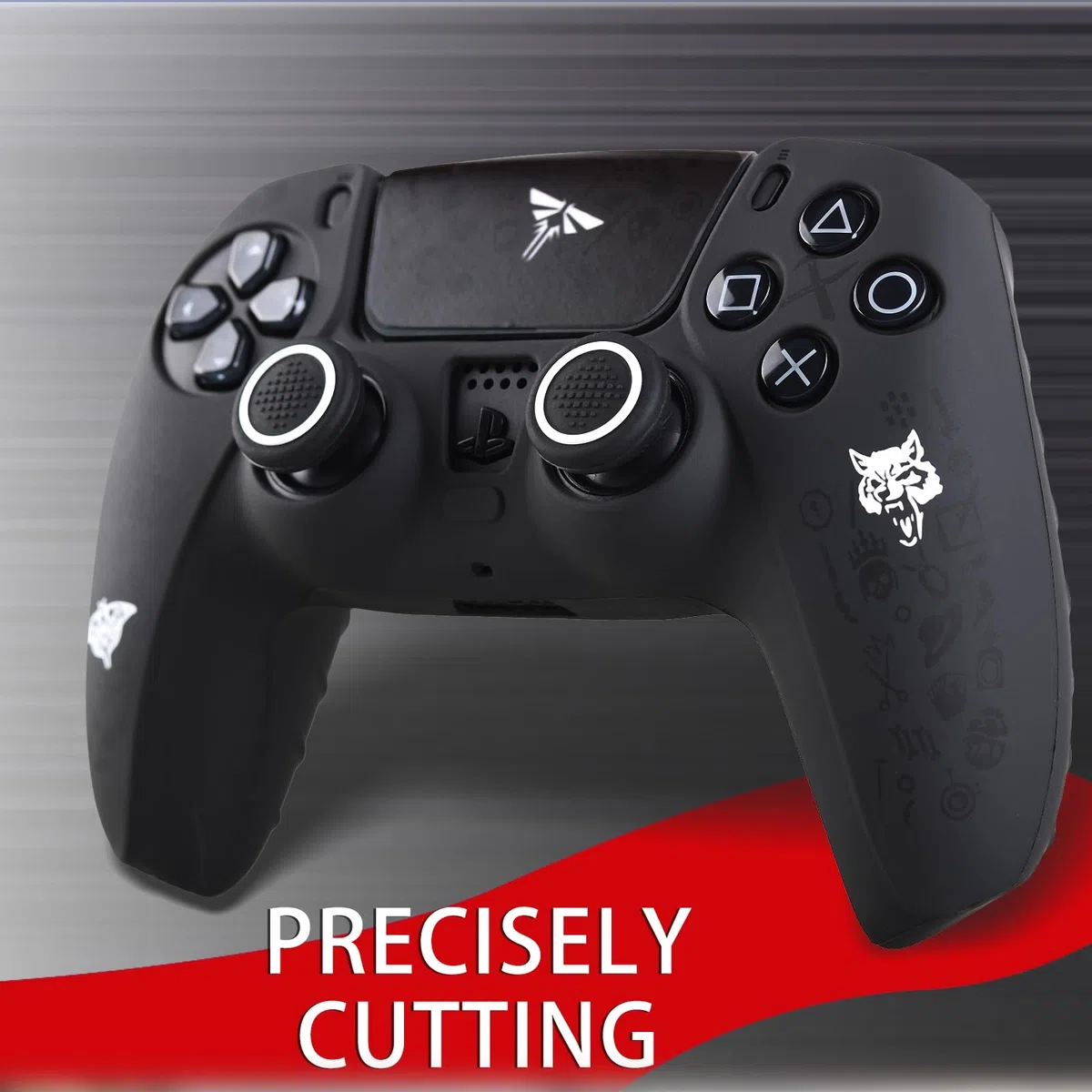 Non-Slip Silicone Cover for PS5 Controller with Thumbstick Caps * 2 & Sticker * 1 WLF