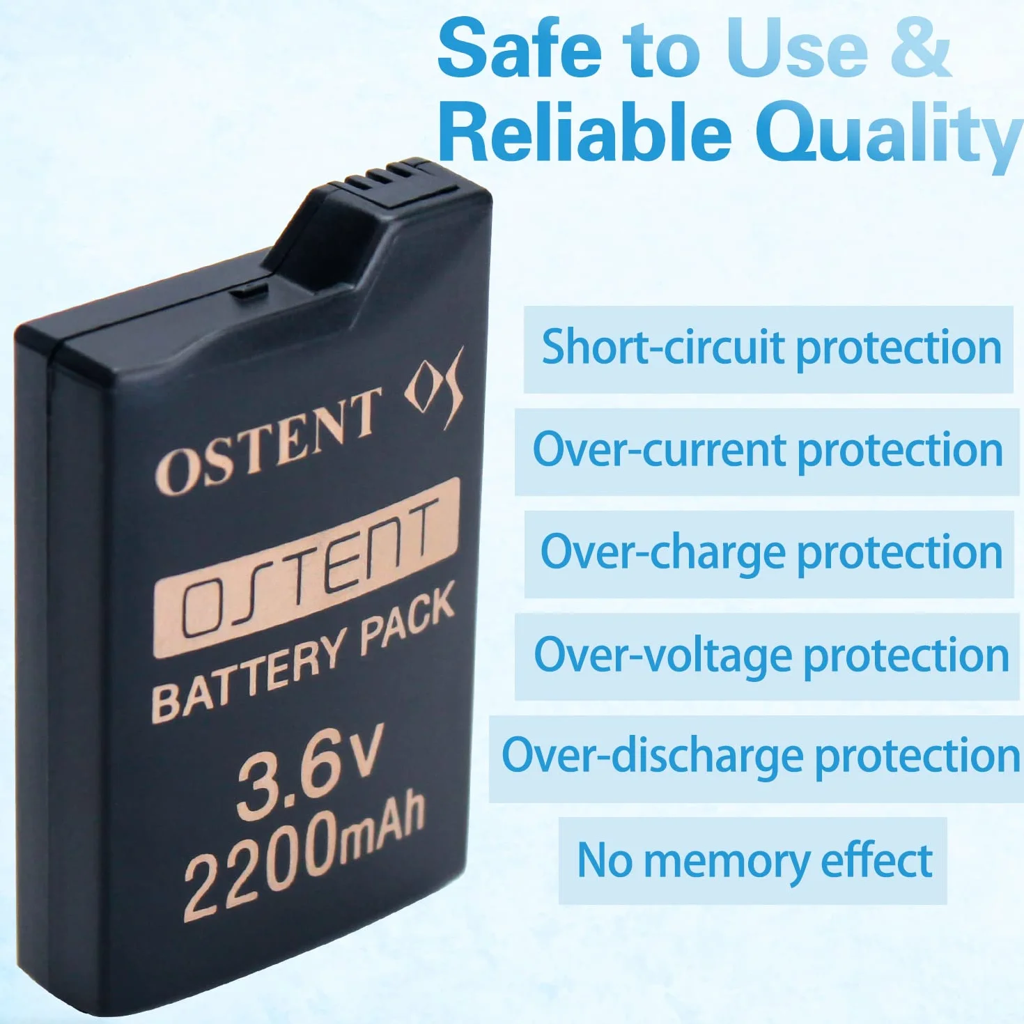 OSTENT 2200mAh 3.6V Batteria Ricaricabile agli Ioni di Litio ai Polimeri di Litio Sostituzione Versione Aggiornata per Sony PSP 1000 PSP-280 Console Videogiochi