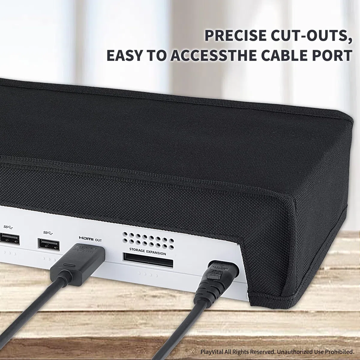 PlayVital Cover Copertura Antipolvere per Xbox Series S Console,Coperchio in Nylon Orizzontale Protettivo Impermeabile per Xbox Series S Console-Nero