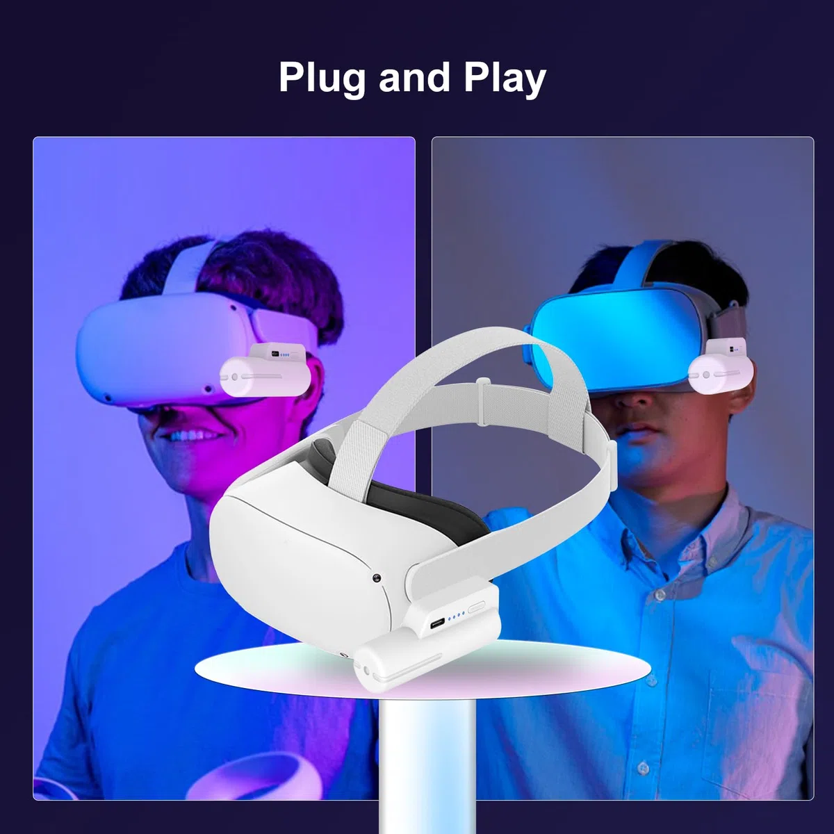 Batteria per Meta Quest 2 5000mAh Power Bank per Oculus Quest 2 Leggero VR Caricabatterie Accessori con 2-4 ore di riproduzione estesa