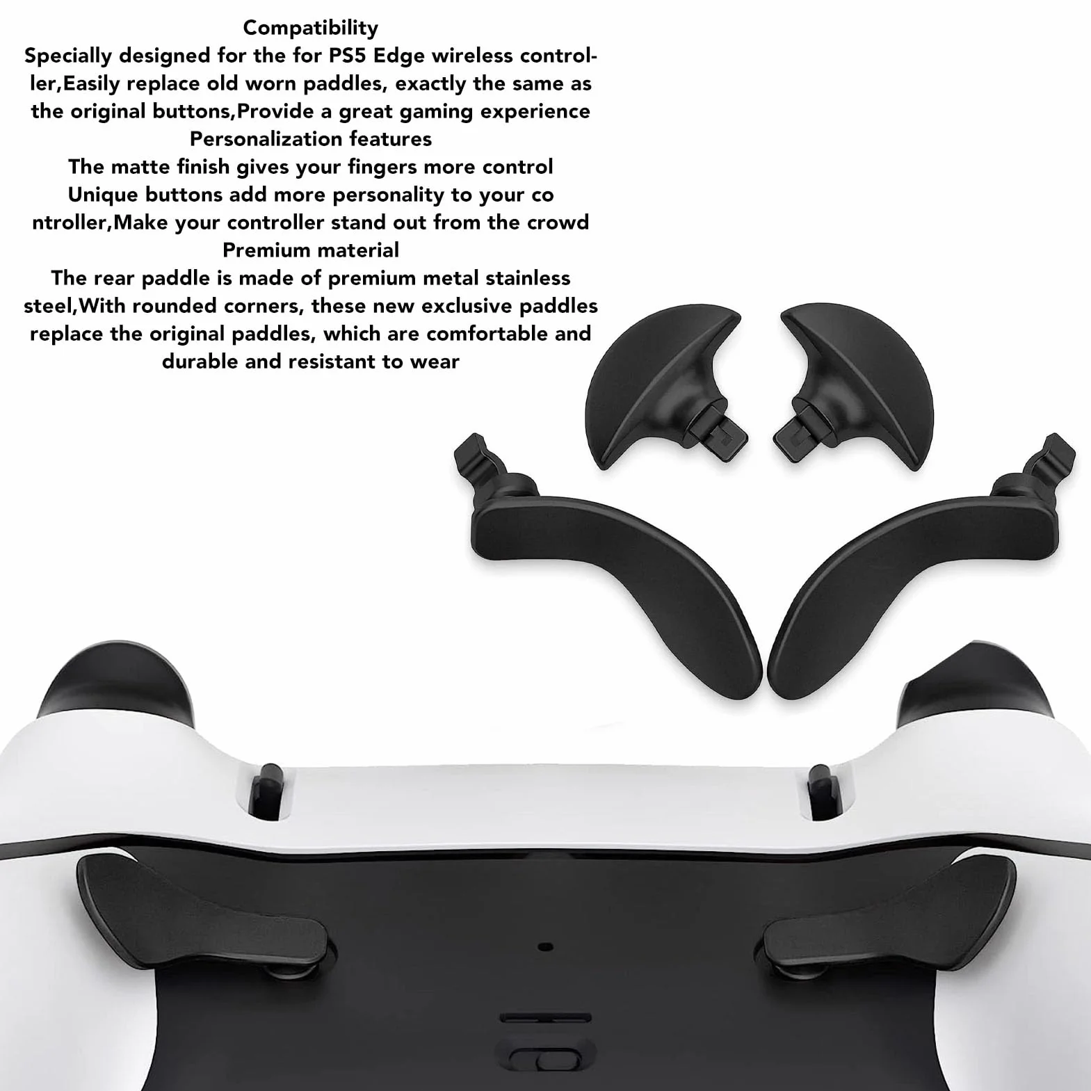 Set di 4 pallet in metallo, 2 paia di bottoni a spalla per controller parti di ricambio per controller Edge (nero)