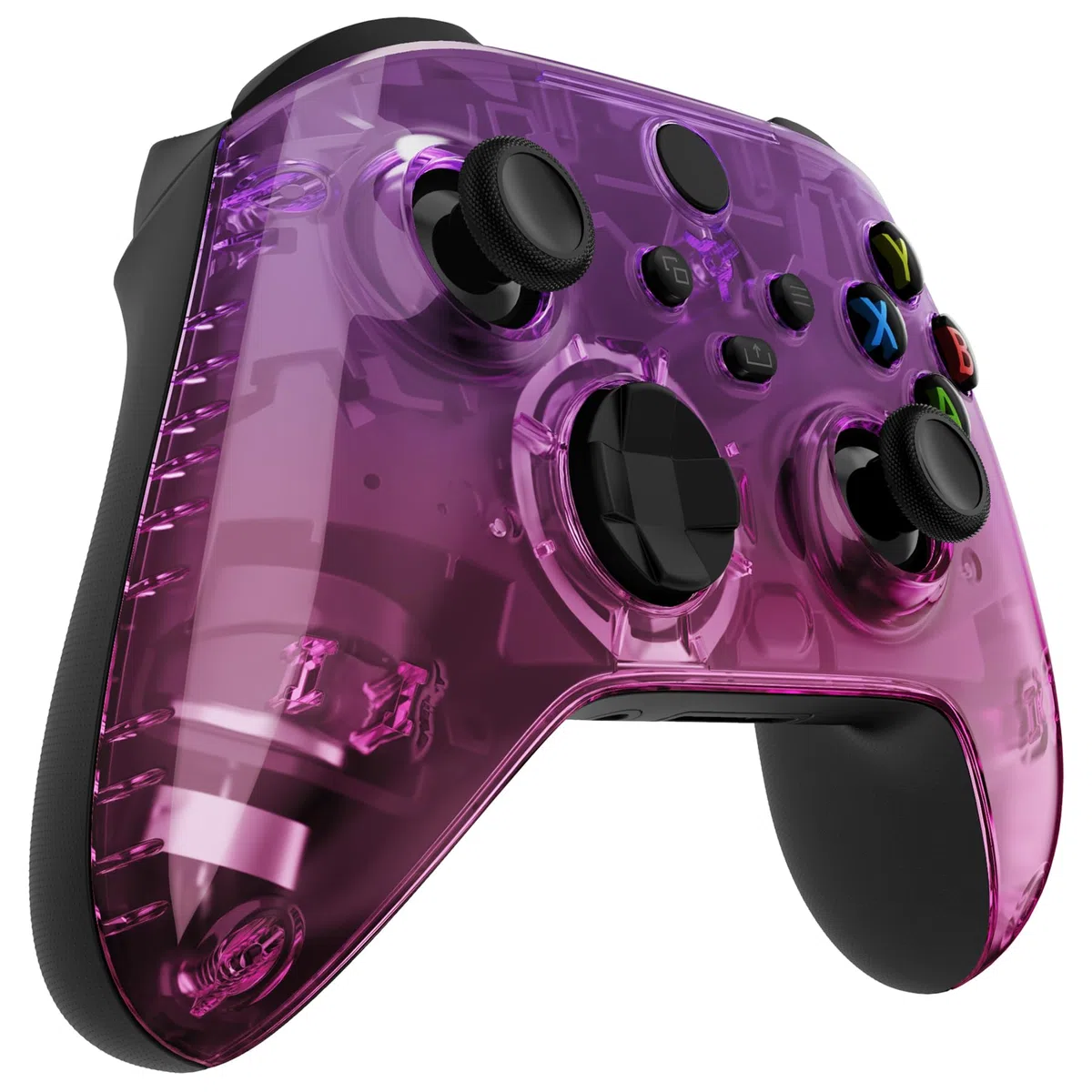 eXtremeRate Cover Ricambio per Xbox Series X S Joystick,Custodia Scocca Frontale Case DIY per Xbox Series X S Controller Model 1914-Sfumato Viola Rosa
