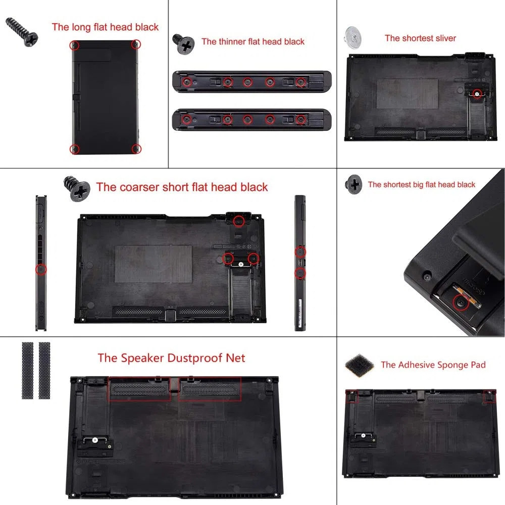eXtremeRate Cover Posteriore Custodia Scocca DIY Case Ricambio per Nintendo Switch Console con Supporto Kickstand(Senza Console)-Camaleonte Viola Blu