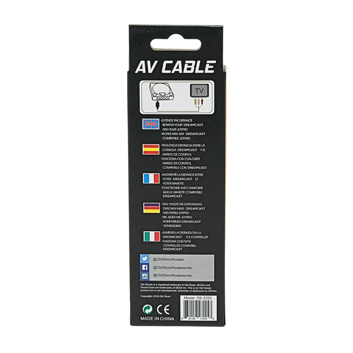 Old Skool Sega Dreamcast AvCable - Cavo audio/video composito