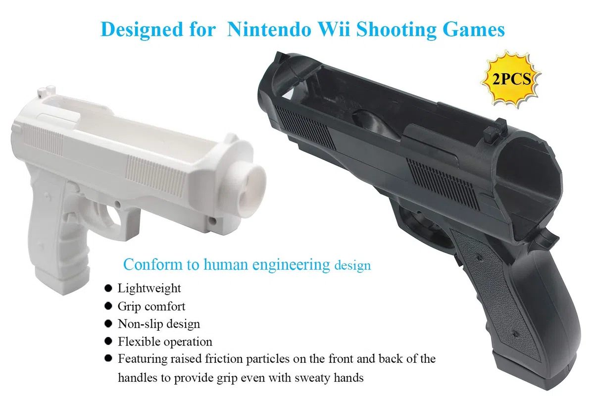 OSTENT Light Gun Pistol Shooting Sport Videogioco compatibile per Nintendo Wii Remote Controller Confezione da 2